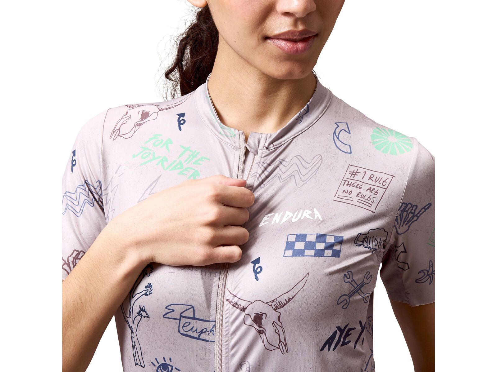 Endura Damen Pro SL Kurzärmeliges Bedrucktes Trikot, titanium - Bild 7