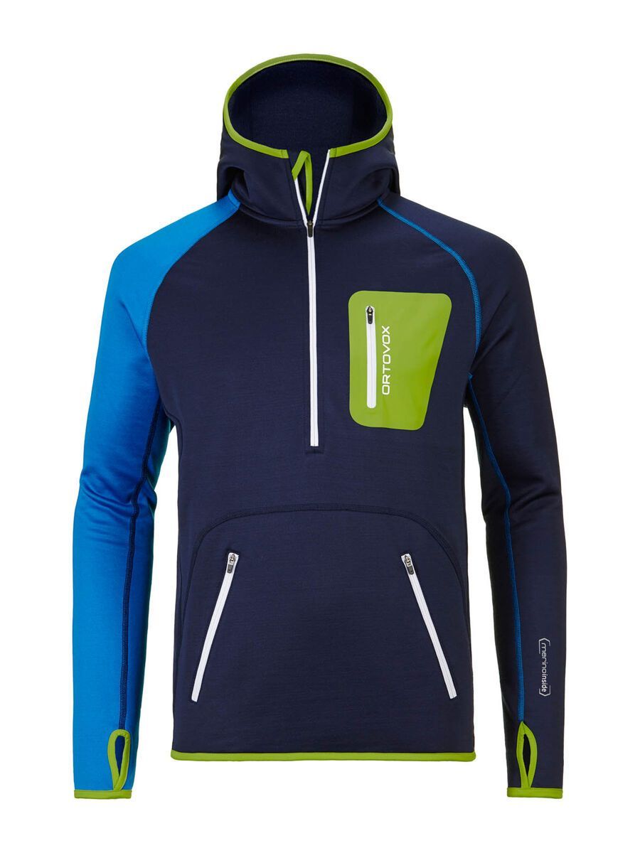 Ortovox Fleece Merino Zip Neck Hoody, blue navy - Bild 1