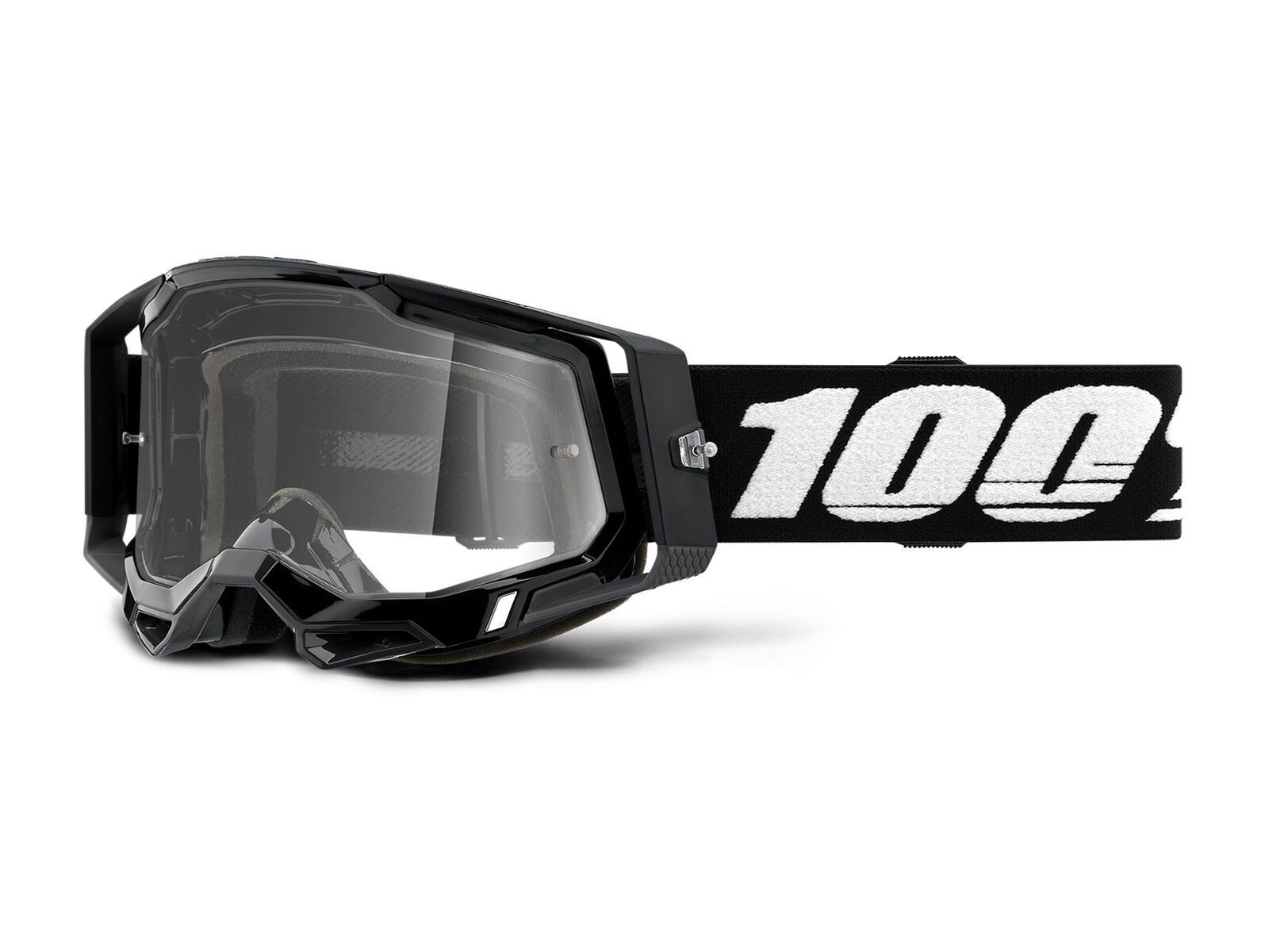 100% Racecraft 2 Goggle - Clear Lens, black - Bild 1