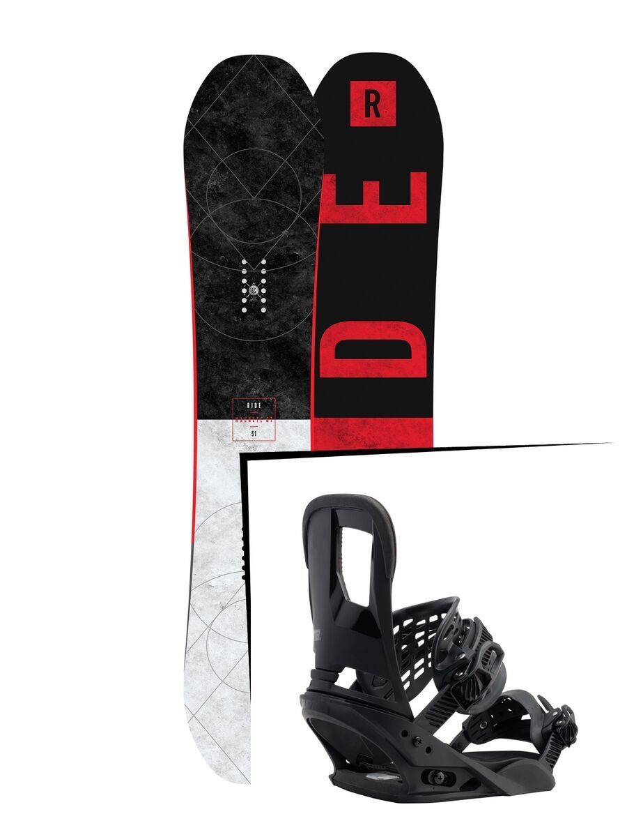 Set: Ride Machete GT 2017 + Burton Cartel 2017, black - Snowboardset - Bild 1