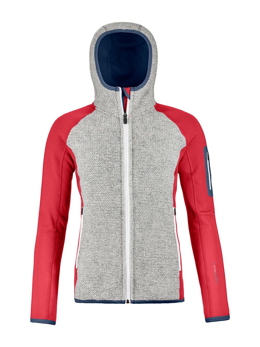 Ortovox Merino Fleece Plus Classic Knit Hoody W, hot coral - Bild 1
