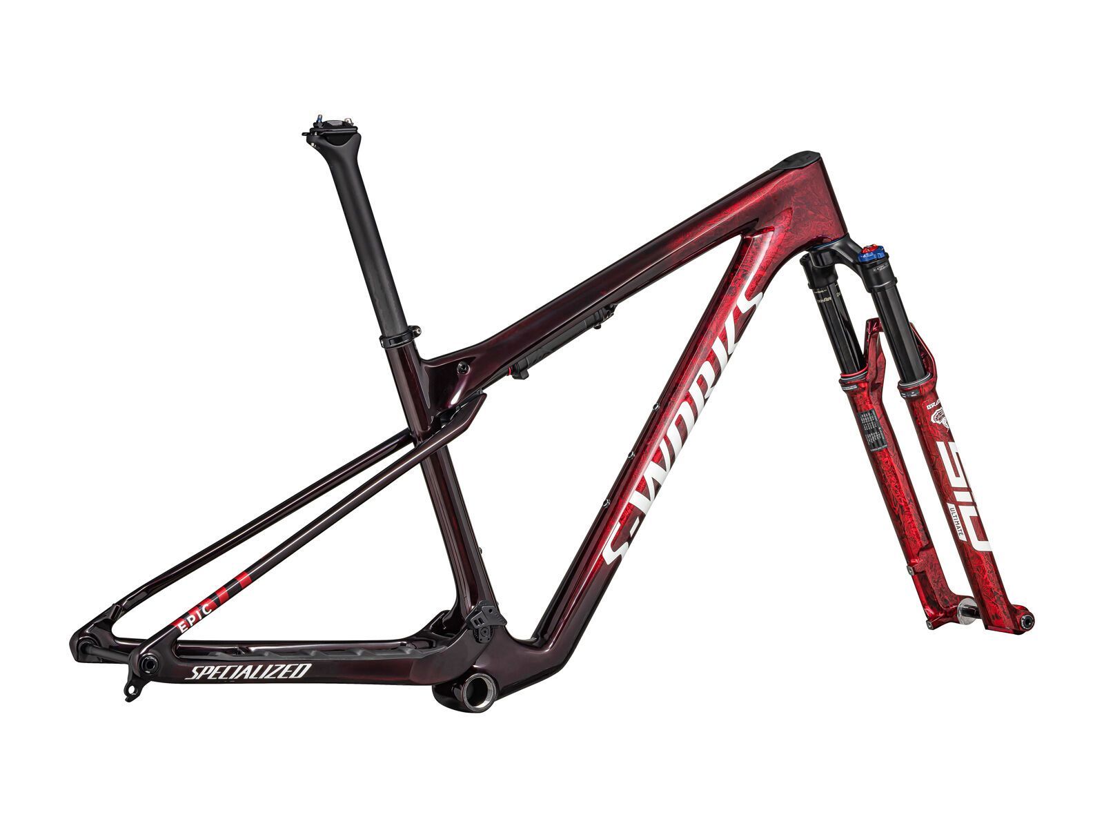 Specialized S-Works Epic World Cup Frameset, gloss red tint/silver granite/white silver - Bild 3