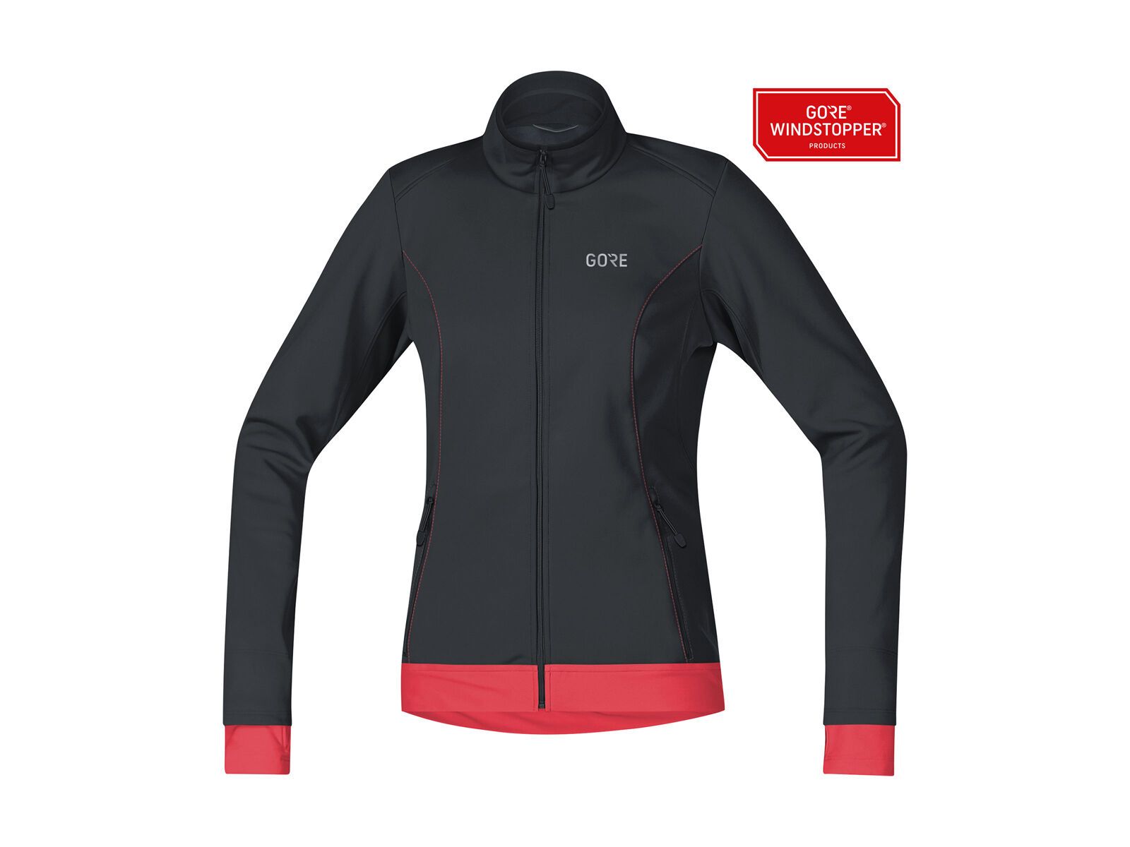 GOREWEAR C3 Damen Gore Windstopper Thermo Jacke, black/hibiscus pink - Bild 2
