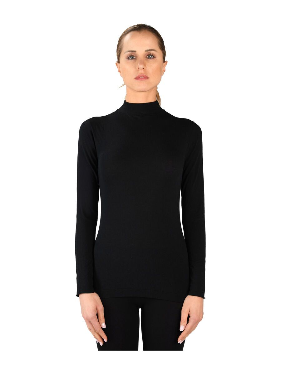 Iron-ic Cashmere Shirt with High Collar and Long Sleeves - Women, black - Bild 1
