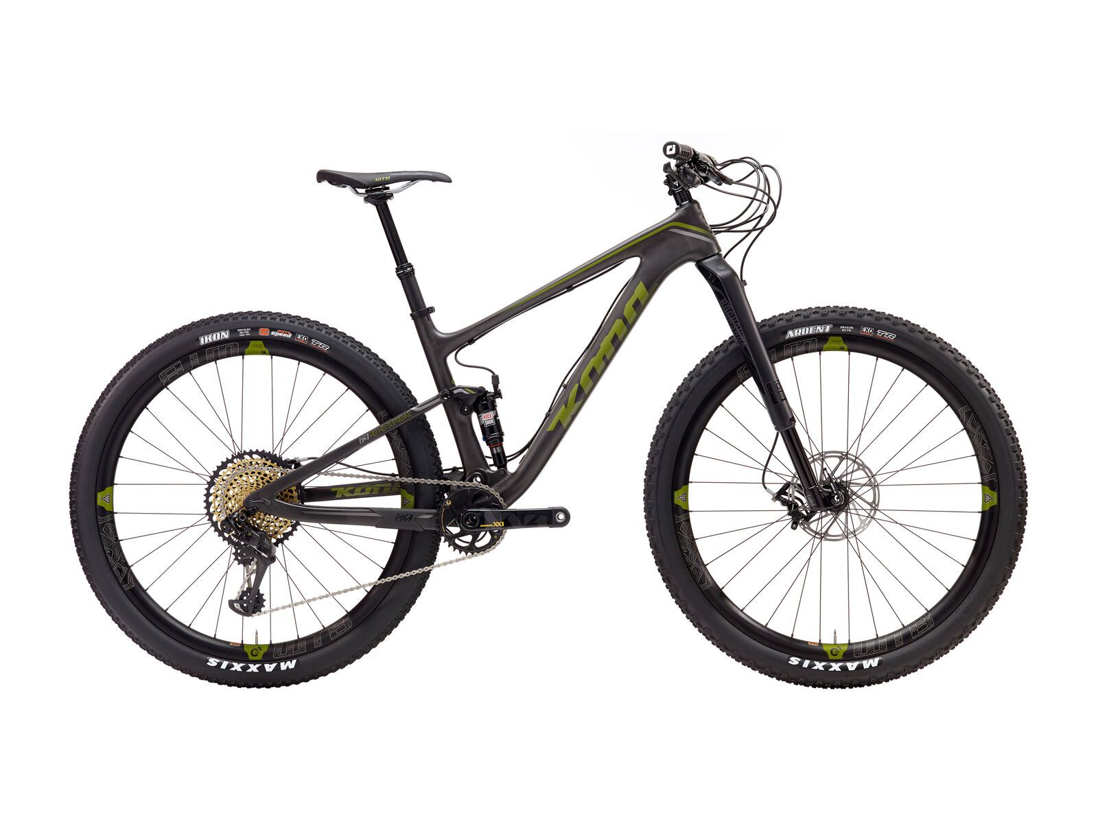 Kona Hei Hei Supreme, matt carbon/green/silver - Bild 1