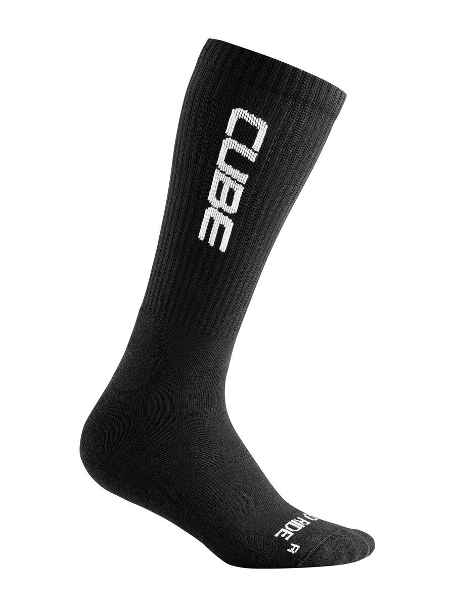 Cube Socke After Race High Cut Logo, black´n´white - Bild 1