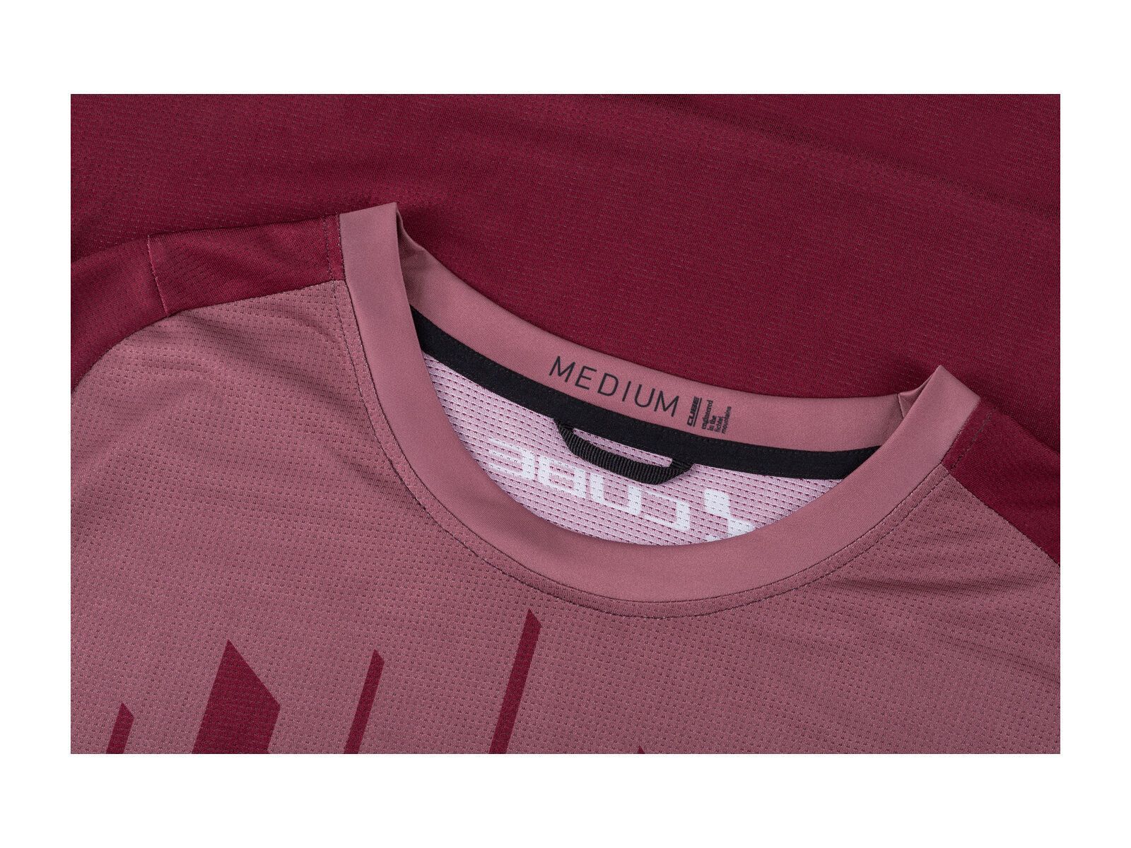 Cube Edge Rundhalstrikot langarm, bordeaux - Bild 5