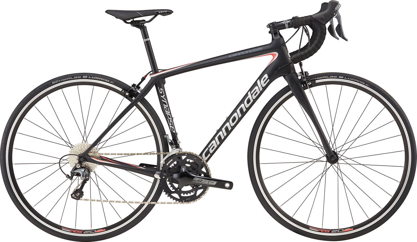 Cannondale Synapse Carbon Women's Tiagra, jet black w/ fine silver and coral, matte - BLK - Bild 1