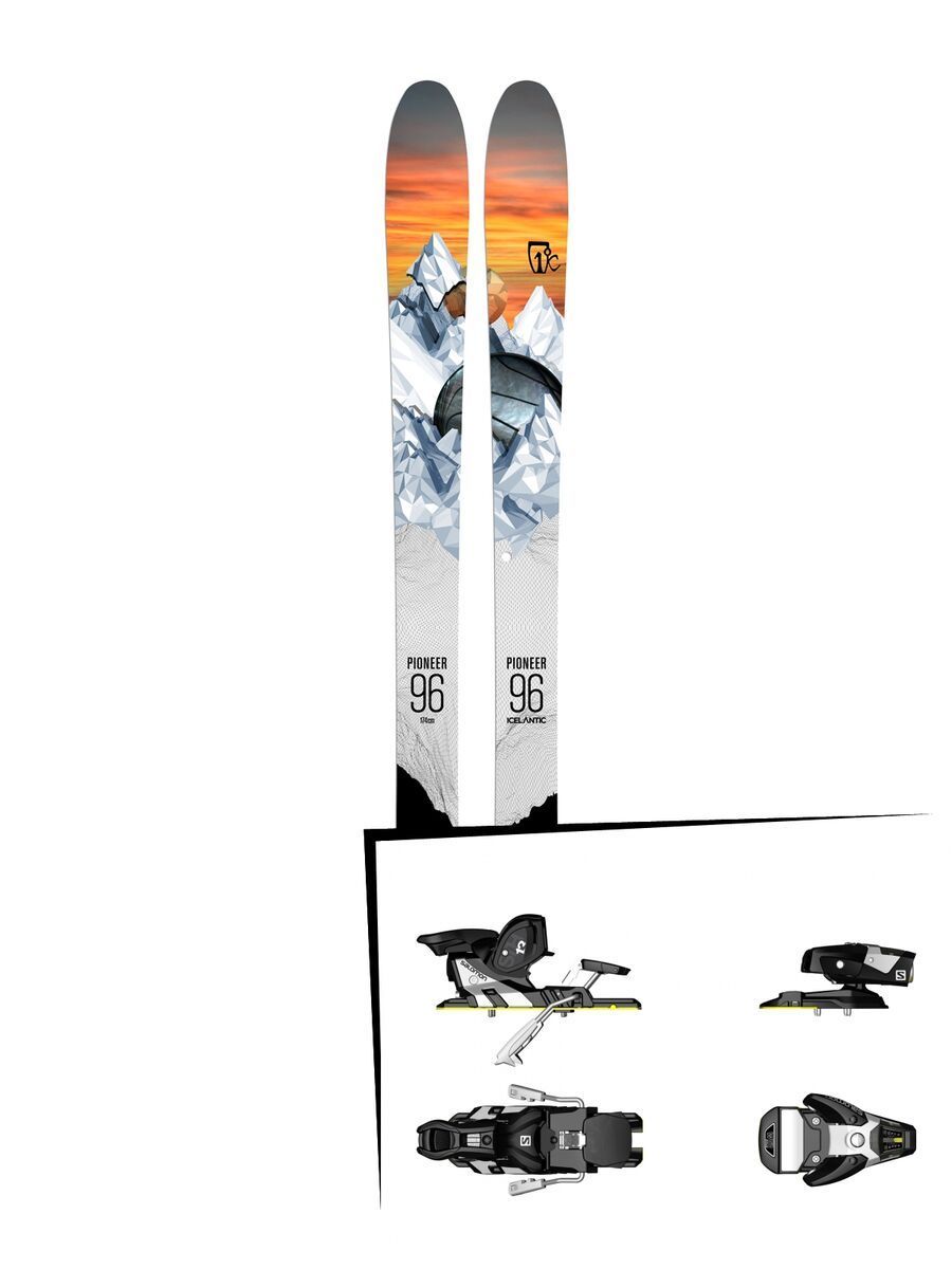 Set: Icelantic Pioneer 96 2018 + Salomon STH2 WTR 13 black/white - Bild 1