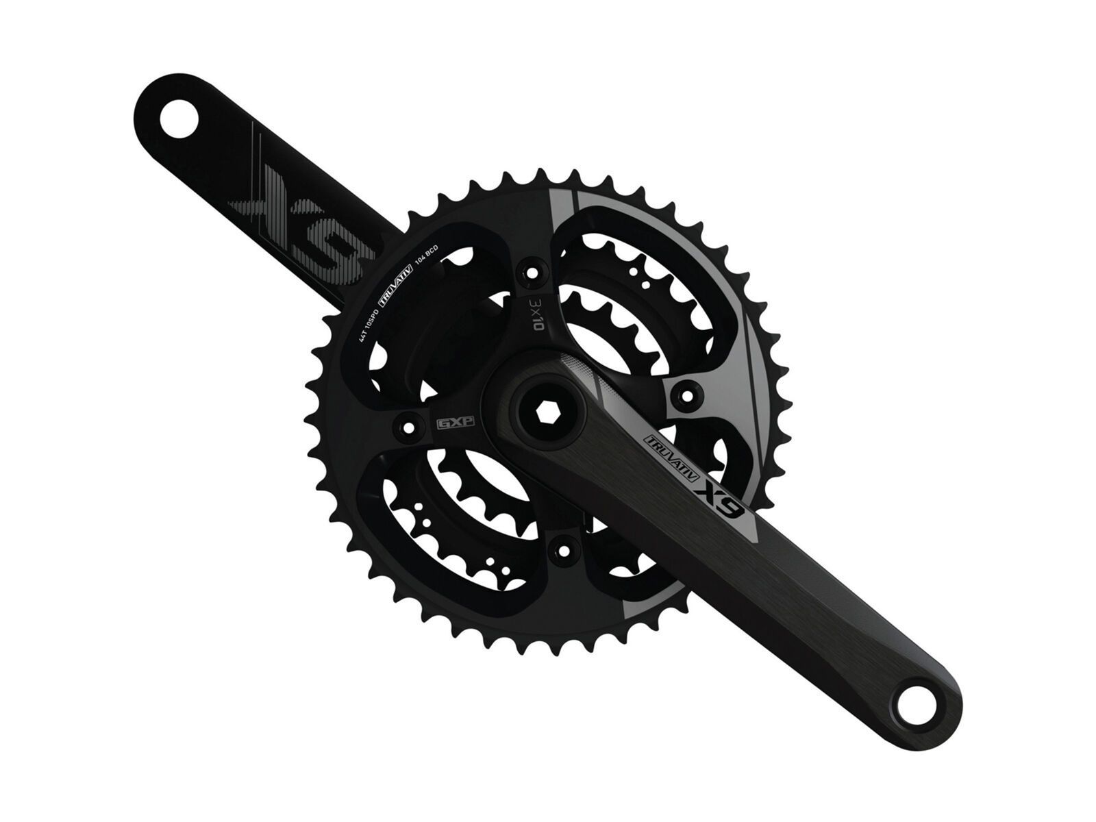 SRAM X9 Kurbel - GXP, 3x10, 44/33/22 Z, grau - Bild 1