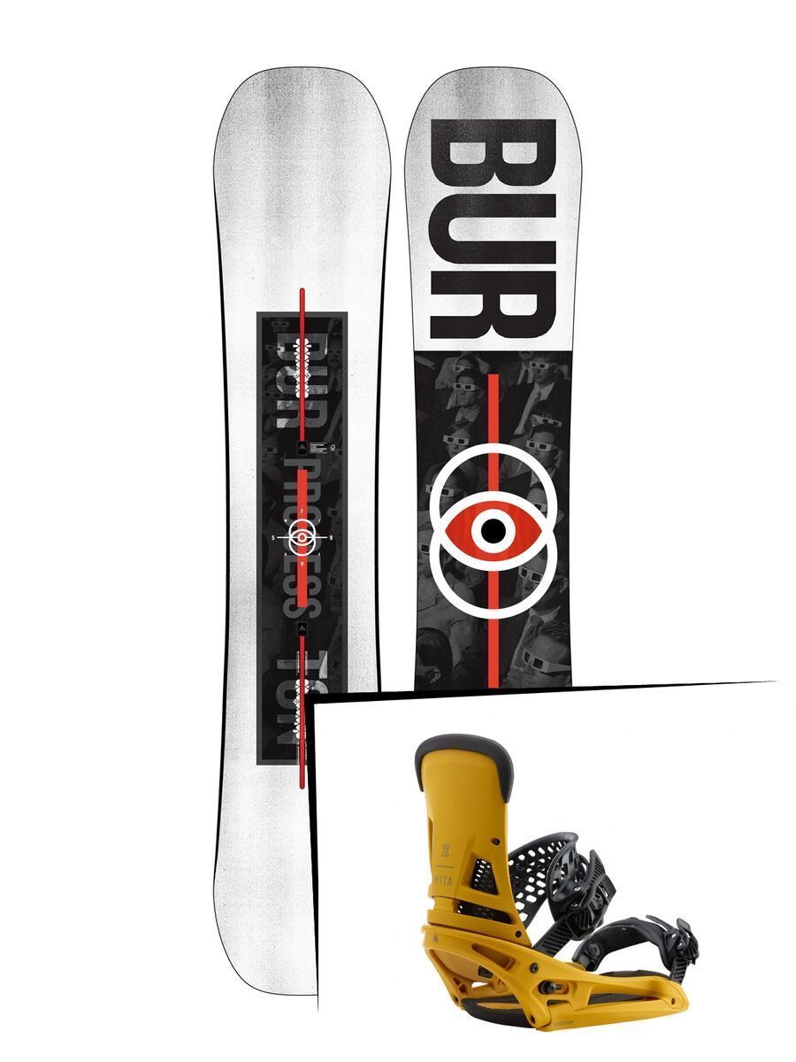 Set: Burton Process Flying V Wide 2019 + Burton Malavita EST colonel mustard - Bild 1