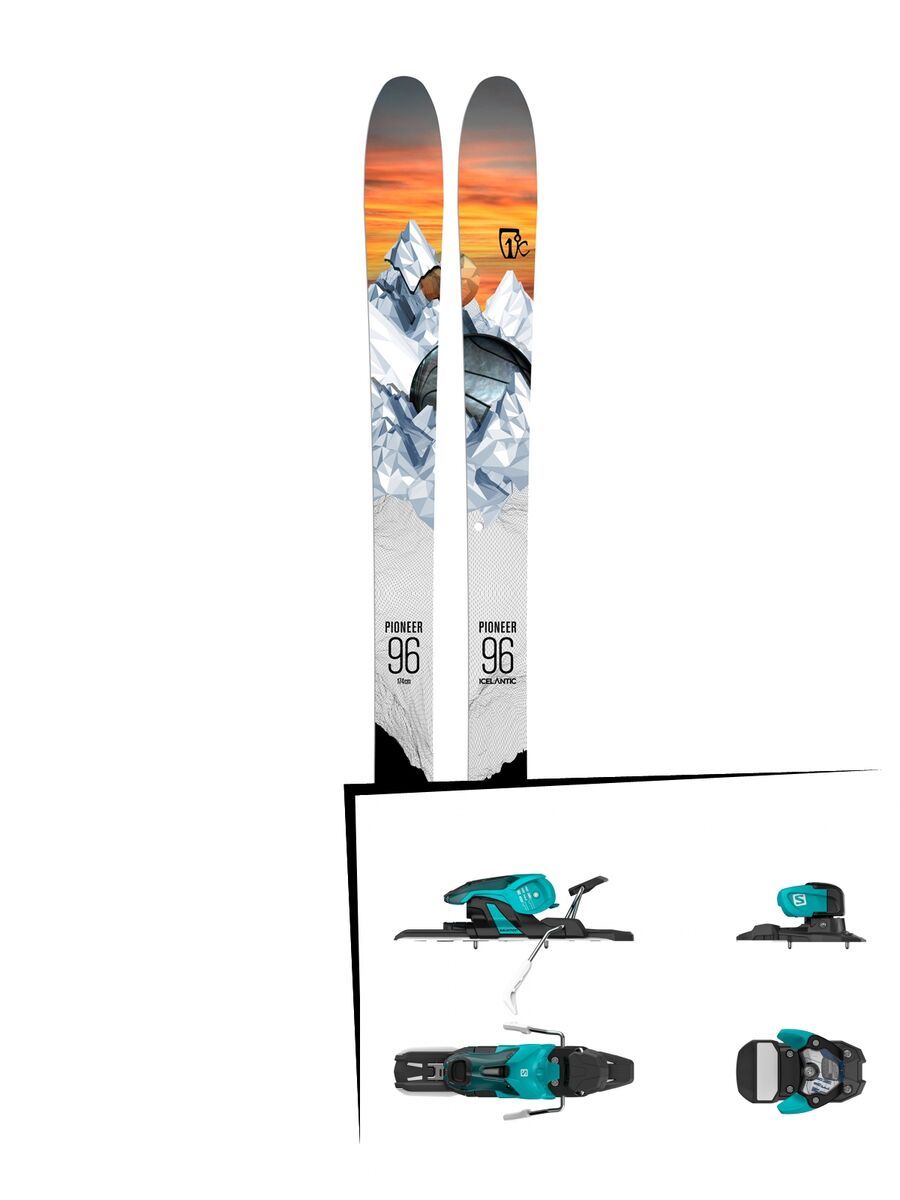 Set: Icelantic Pioneer 96 2018 + Salomon Warden 11 turquoise/black - Bild 1