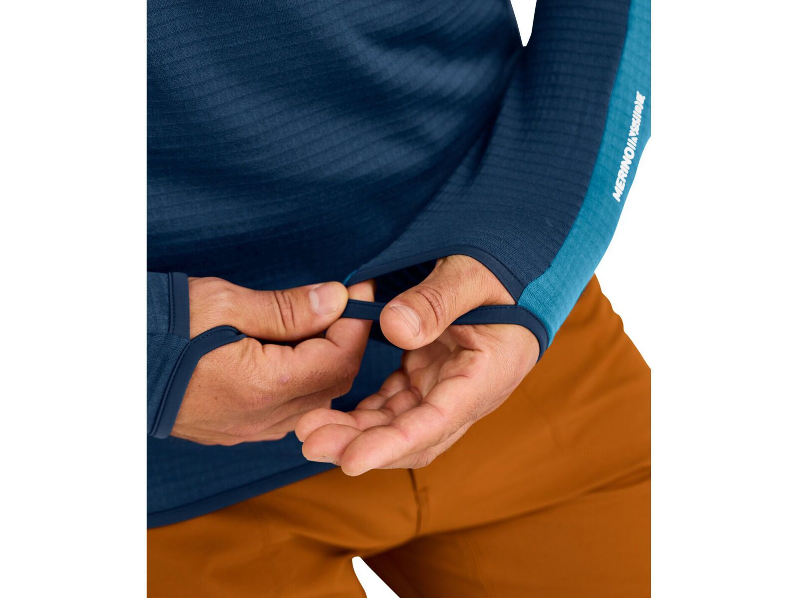 Ortovox Merino Fleece Light Grid ZN Hoody M, deep ocean - Bild 6