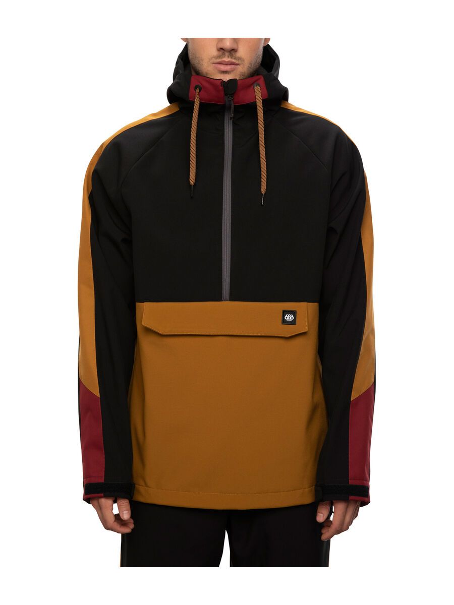 686 Men's Waterproof Anorak, golden brown colorblock - Bild 1