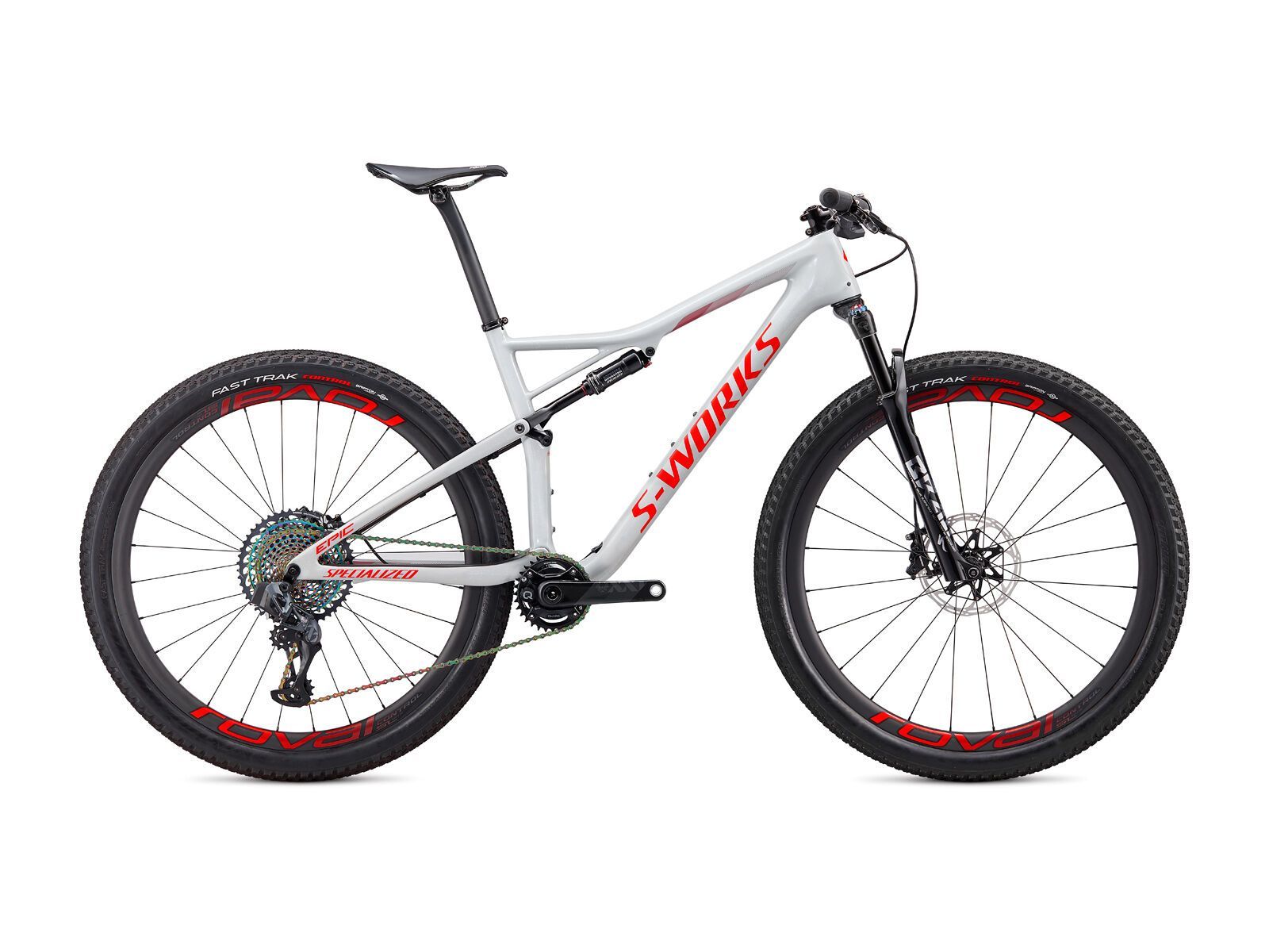 Specialized S-Works Epic AXS, gloss dove grey/rocket red/crimson - Bild 1