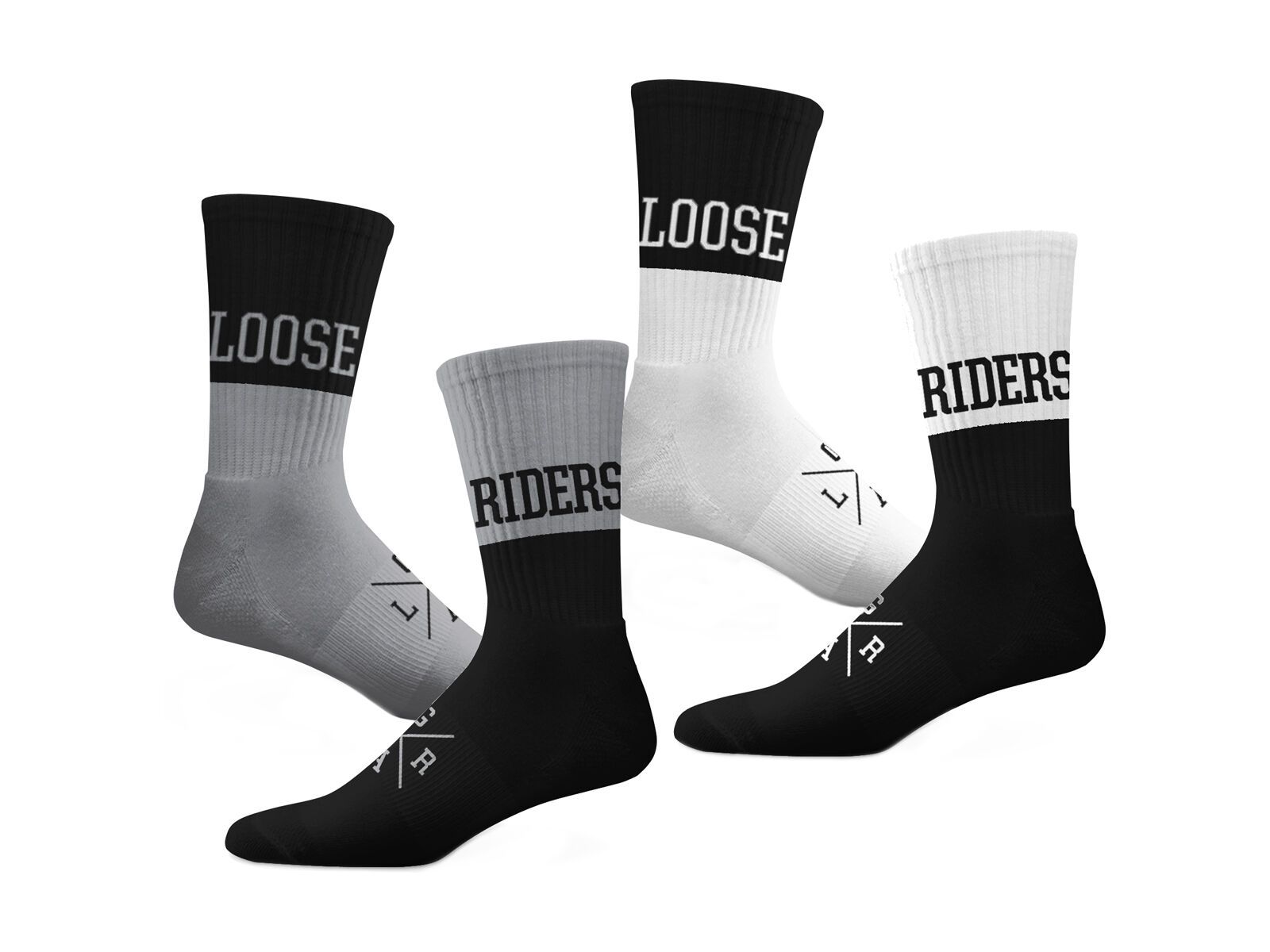 Loose Riders Socks 2-Pack Invert, black/white - Bild 1