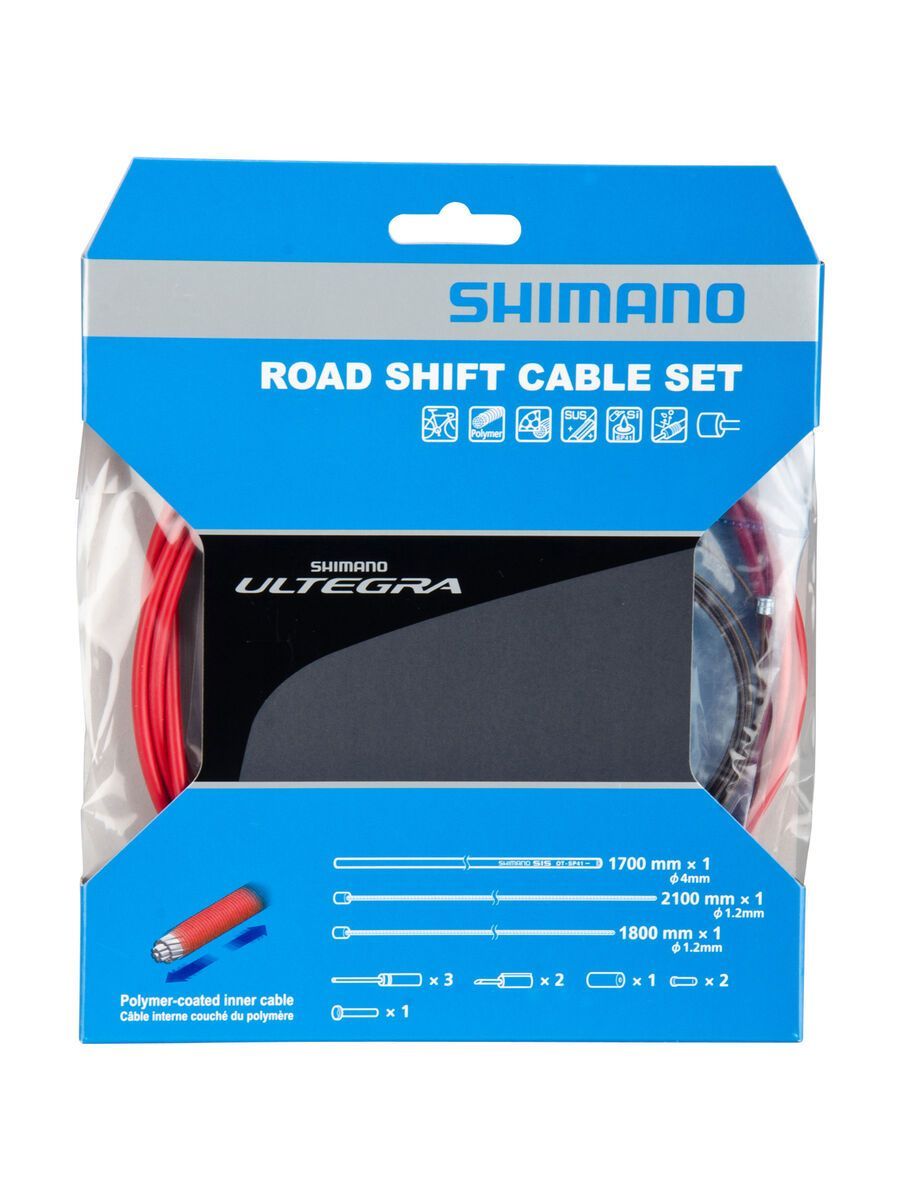 Shimano Schaltzug-Set Ultegra Polymer beschichtet, rot - Bild 1