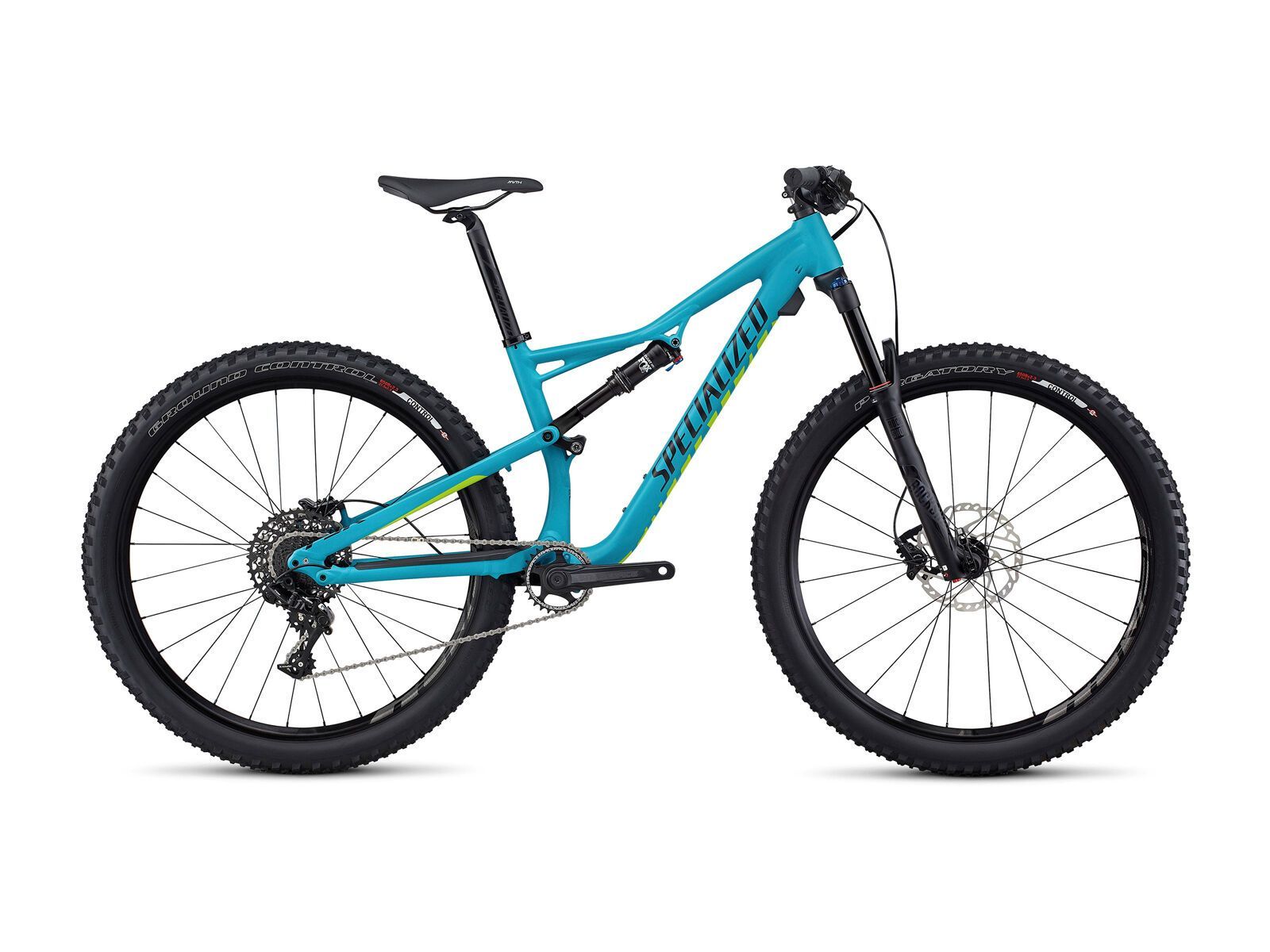 Specialized Woman's Camber FSR Comp 650B, turquoise/hyper green/tarmac black - Bild 1