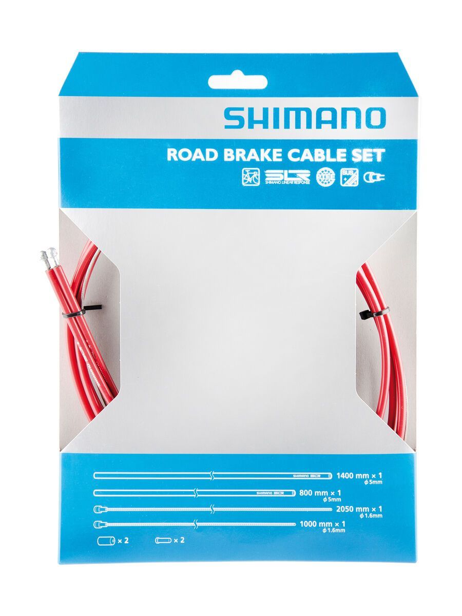 Shimano Bremszug-Set Road Sil-Tec beschichtet, rot - Bild 1