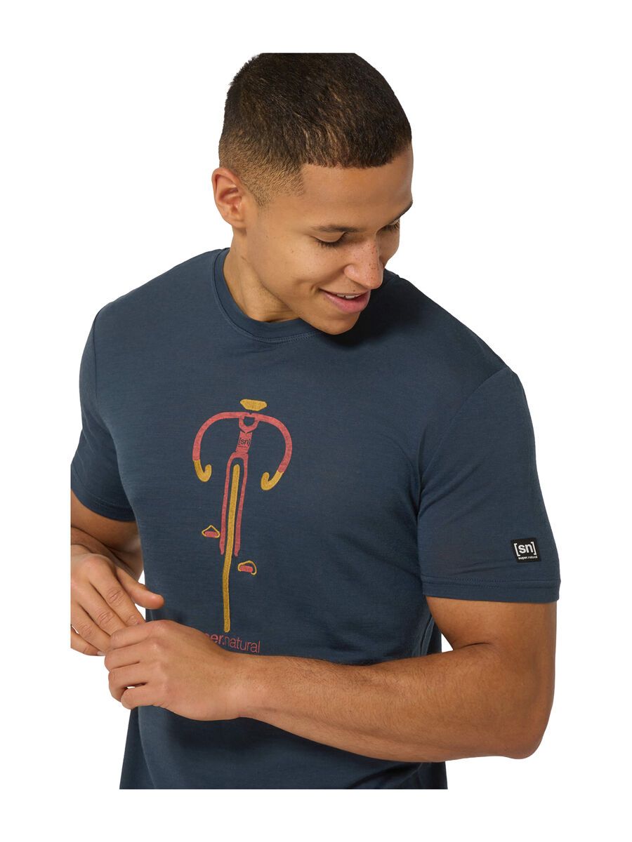 super.natural Vintage Bike Tee Herren, blueberry/high risk red/dried tobacco - Bild 4