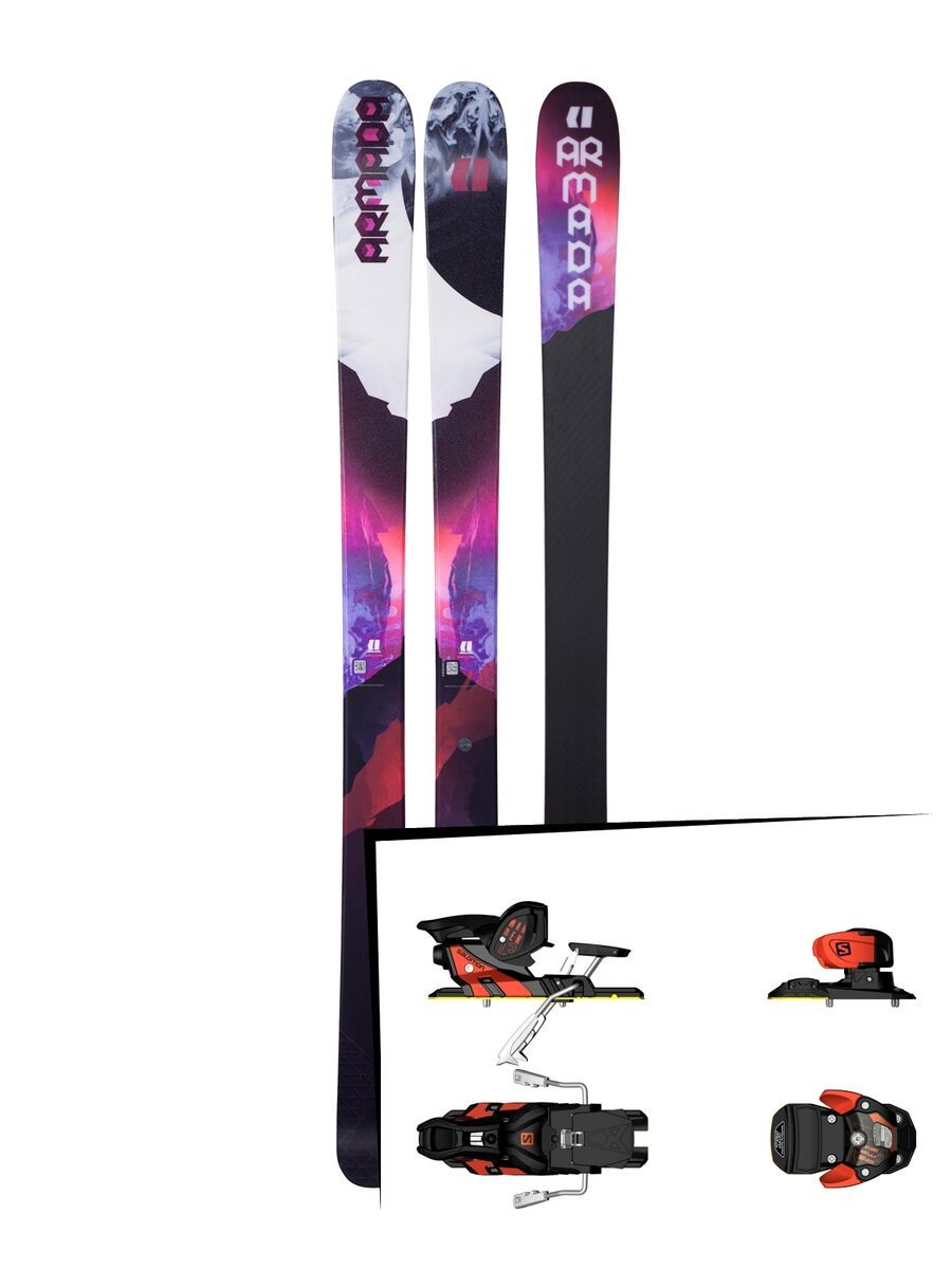 Set: Armada Victa 97 Ti 2018 + Salomon Warden MNC 13 white/black/orange - Bild 1