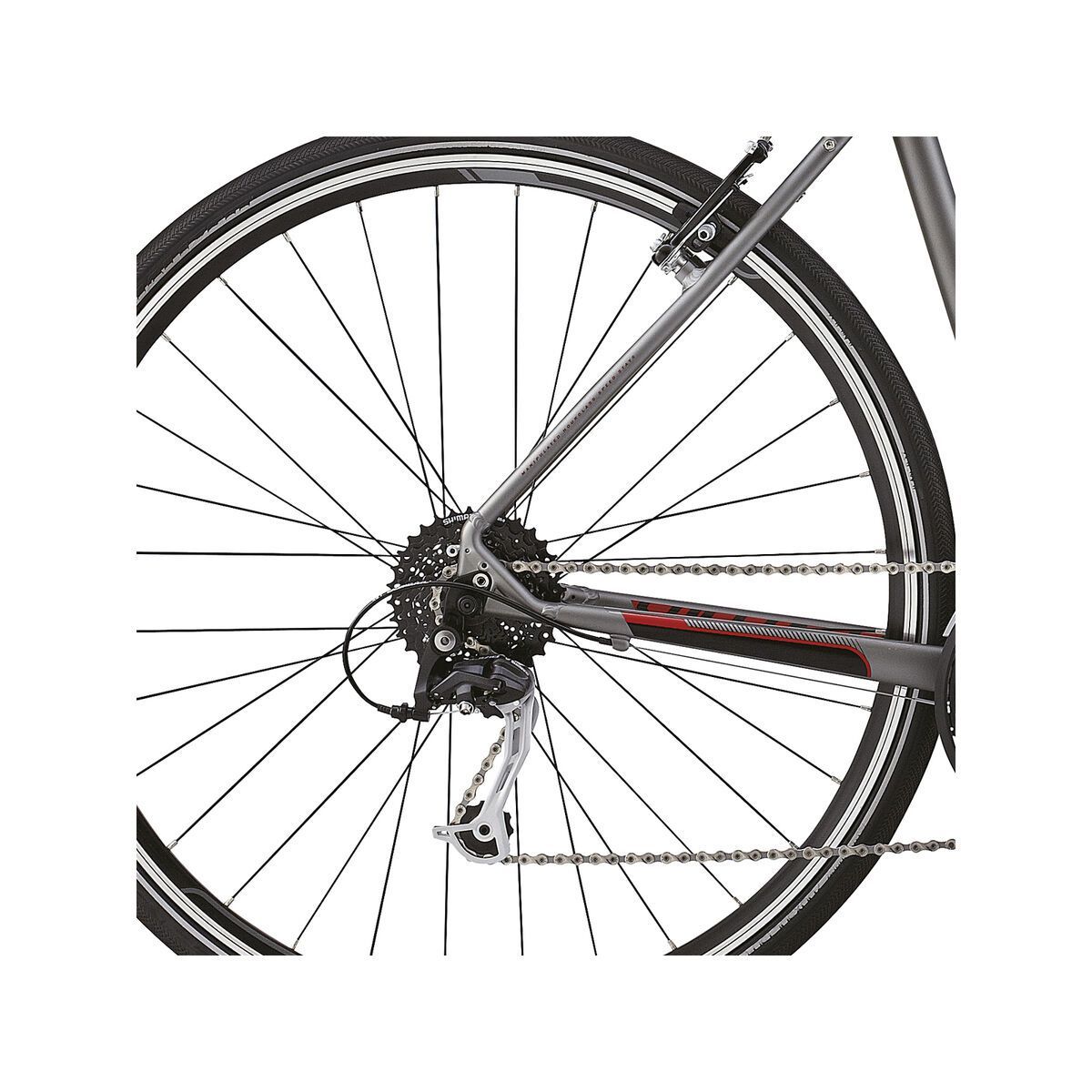 Specialized Sirrus Elite, Satin Sterling/Gloss Black/Red - Bild 4