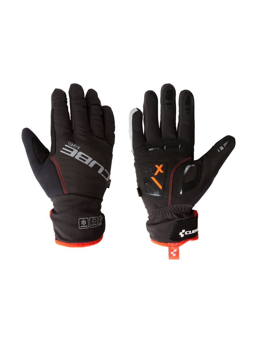 Cube Natural Fit Handschuhe X-Shell Langfinger, black´n´red - Bild 1