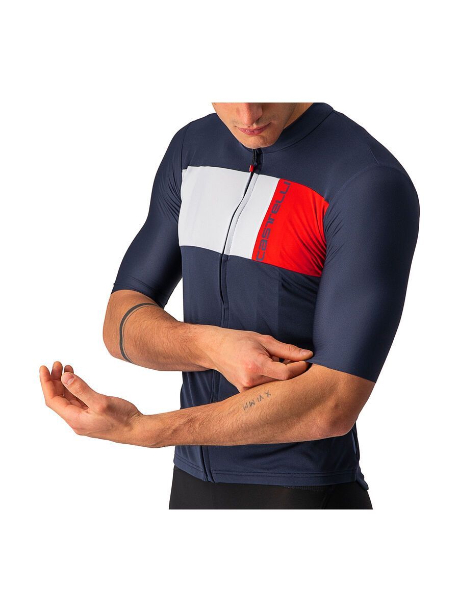 Castelli Prologo 7 Jersey, savile blue/silver gray-red - Bild 6