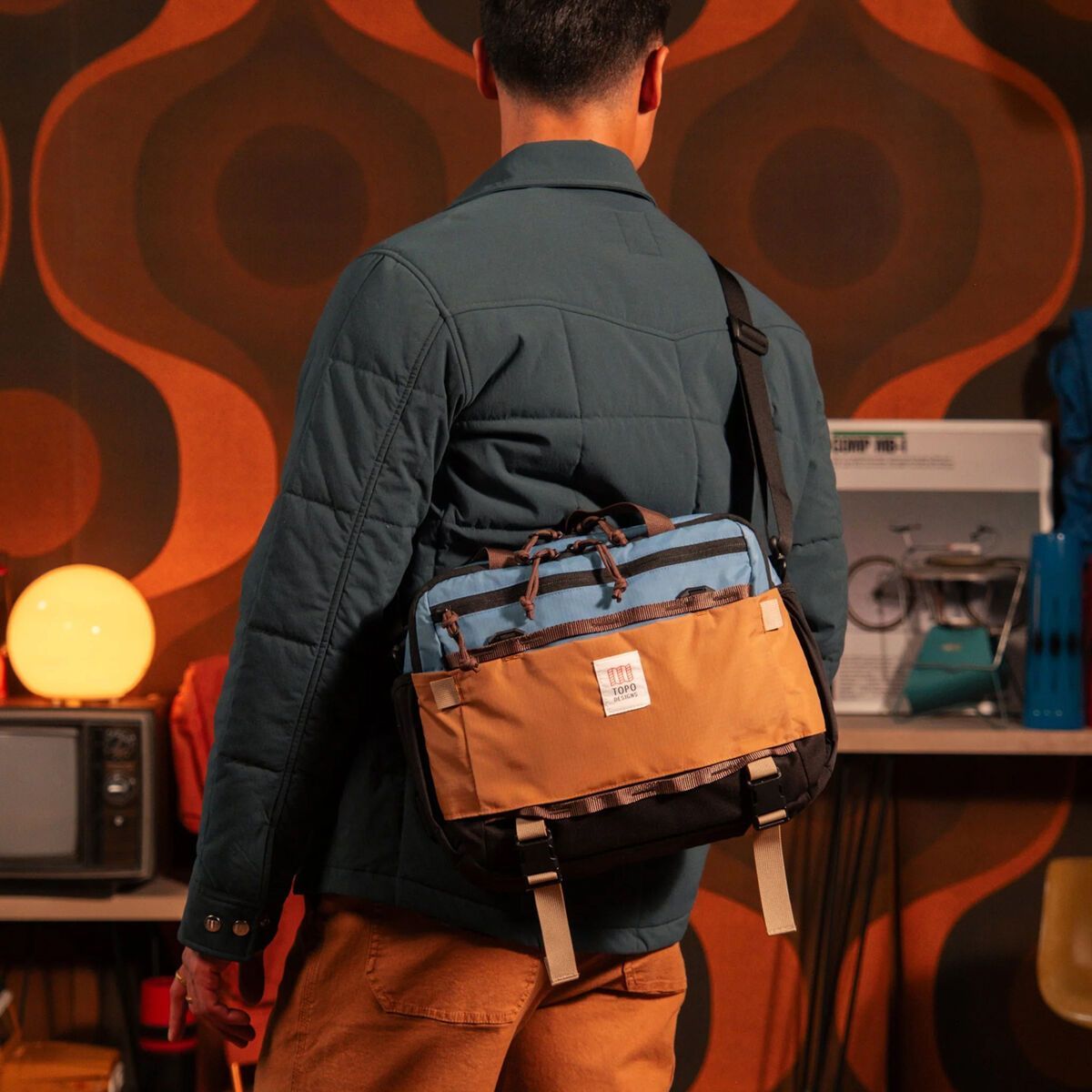 Topo Designs Mountain Cross Bag 14L, river blue/brown oak - Bild 6
