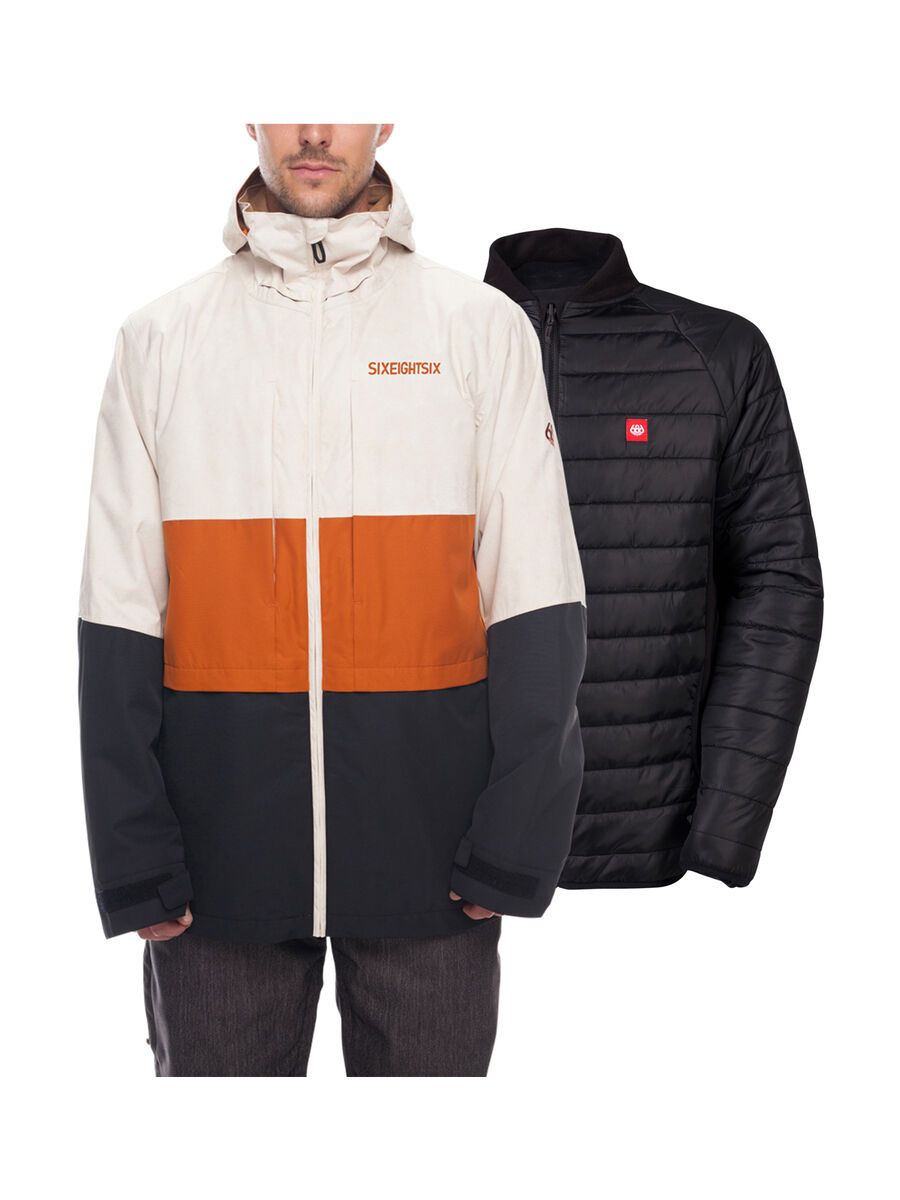 686 Men's Smarty 3-in-1 Form Jacket, bone wash colorblock - Bild 3