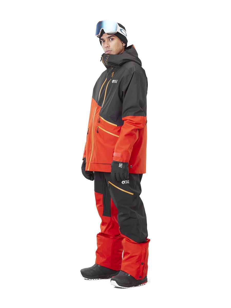 Picture Alpin Jacket, black/pumpkin red - Bild 5