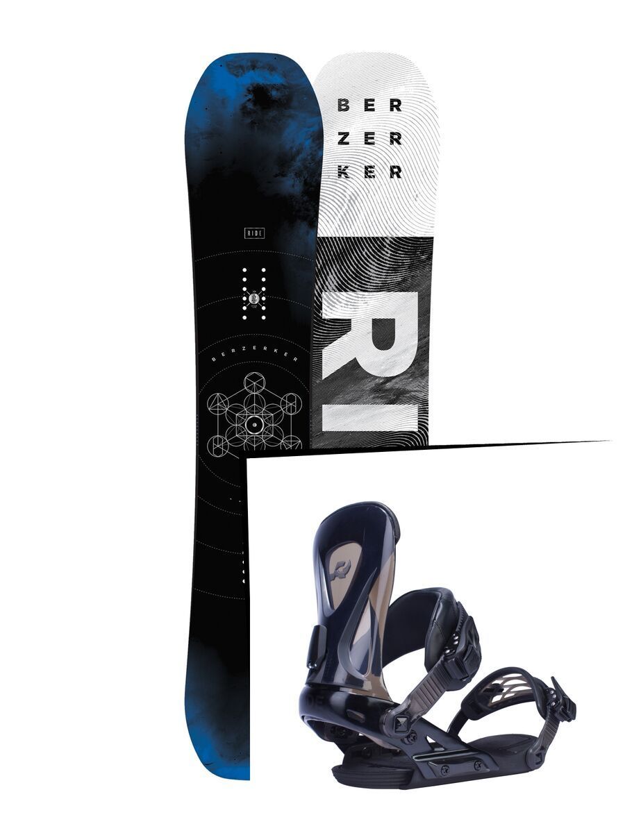 Set: Ride Berzerker 2017 + Ride Revolt 2017, black - Snowboardset - Bild 1