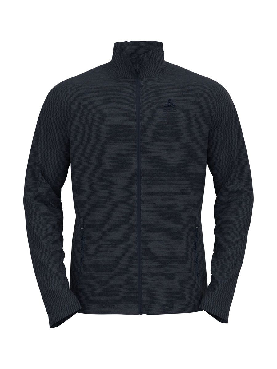 Odlo Roy Full Zip Mid Layer Men's, dark sapphire/black/stripes - Bild 1