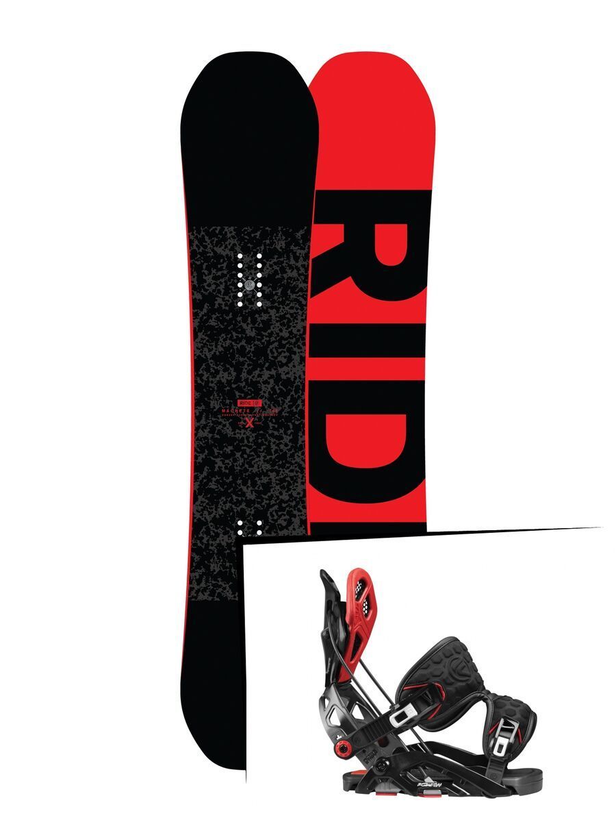 Set: Ride Machete 2017 + Flow Fuse-GT 2017, black/red - Snowboardset - Bild 1