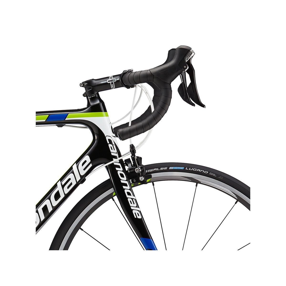 Cannondale SuperSix Evo 105 5, jet black with nu team blue, berserker green and magnesium white - Bild 5