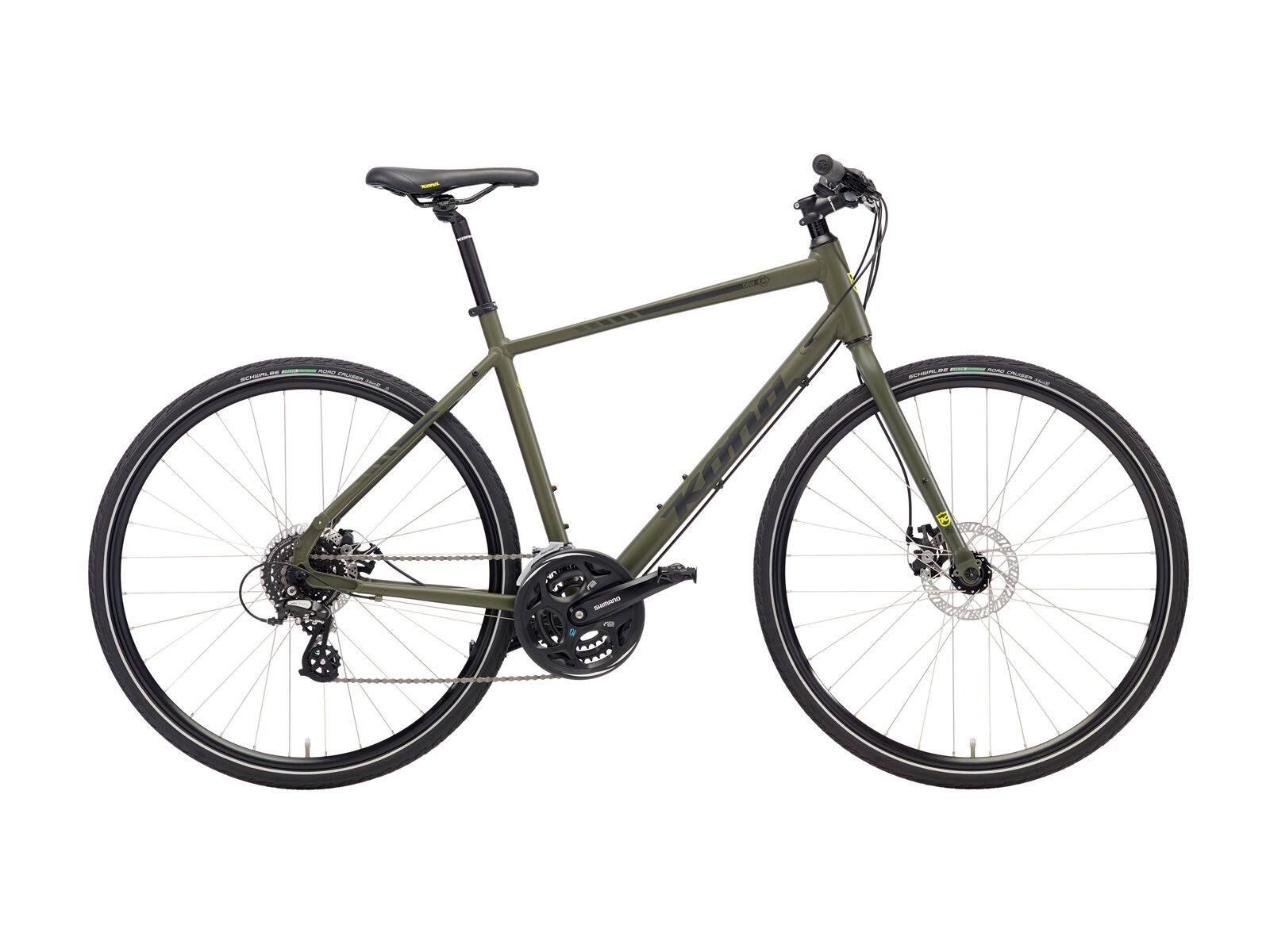 Kona Dew 700C, matt olive w/ charcoal & yellow decals - Bild 1