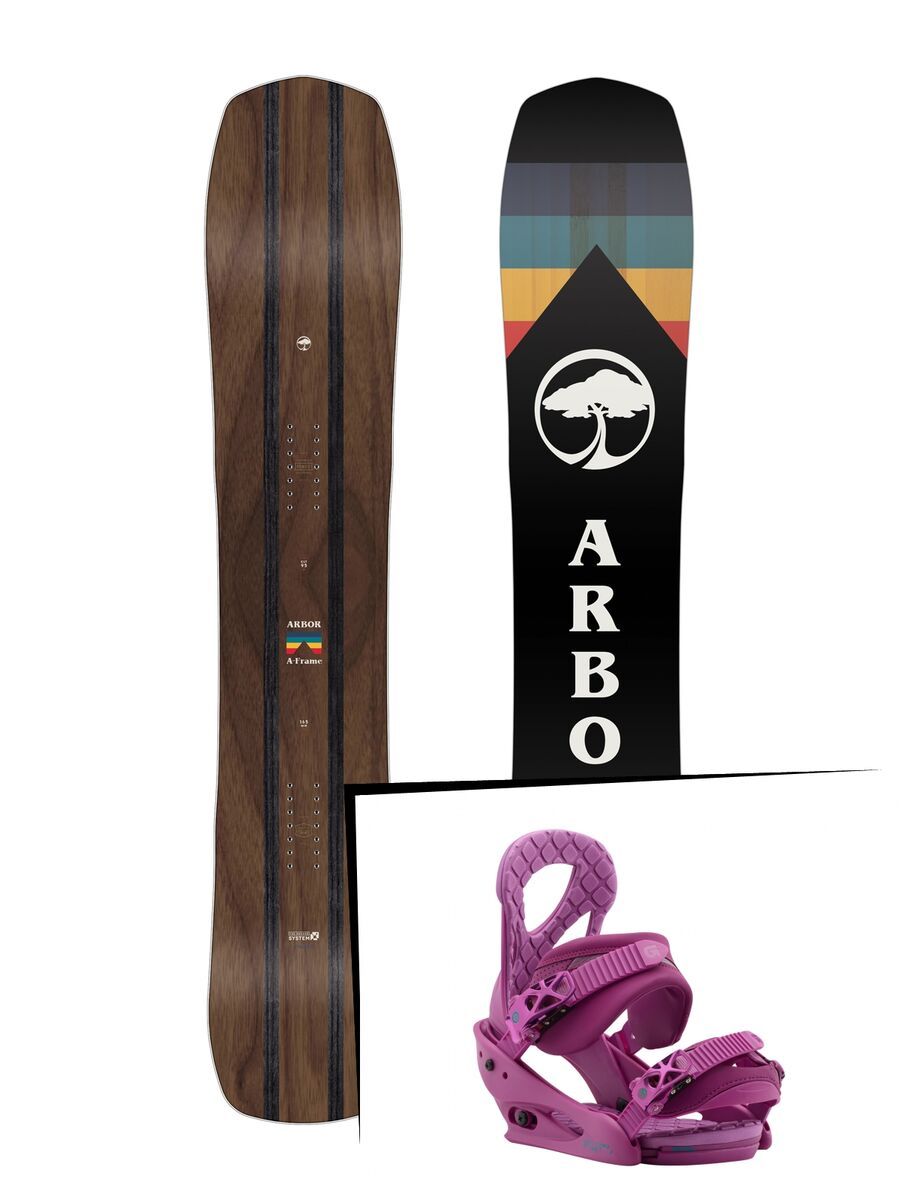 Set: Arbor A-Frame 2019 + Burton Stiletto hot purple - Bild 1