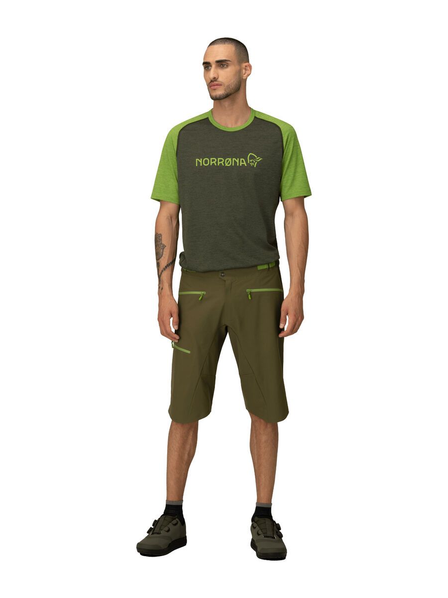 Norrona fjørå flex1 mid weight Shorts M's, olive night/norrona green - Bild 3