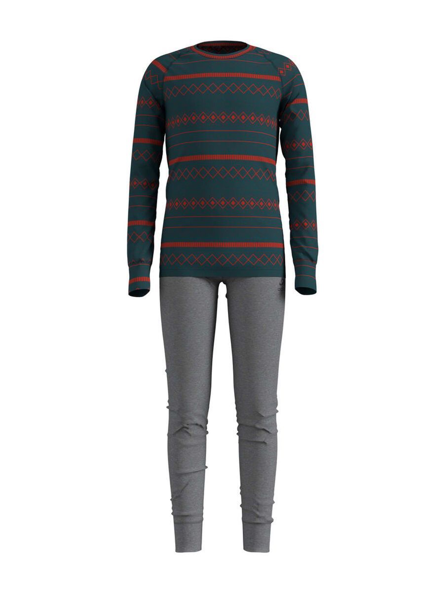 Odlo Set Active Warm X-Mas Kids, atlantic deep/grey melange - Bild 1