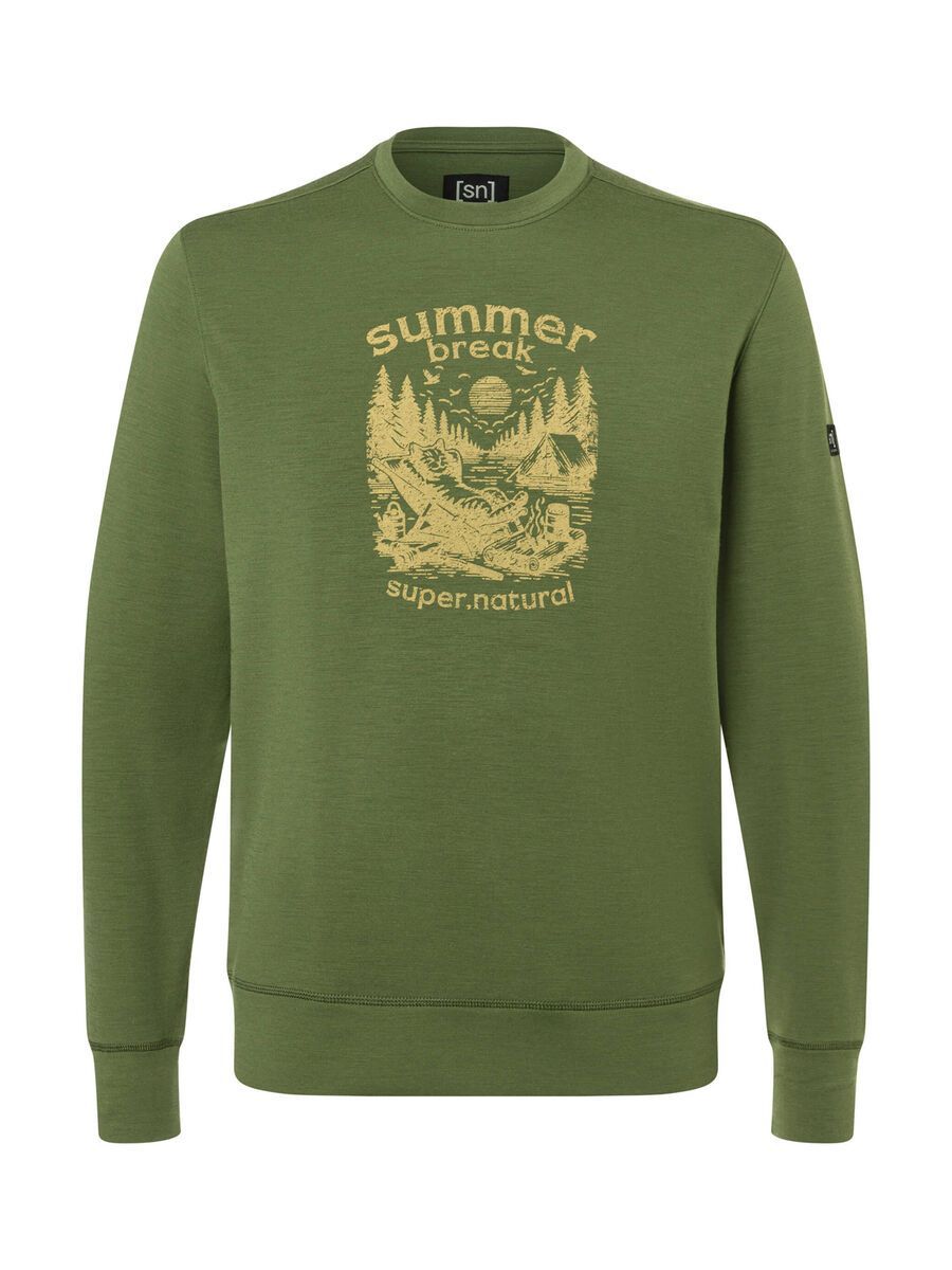 super.natural Summer Break Crew Herren, chive/dried tobacco - Bild 1