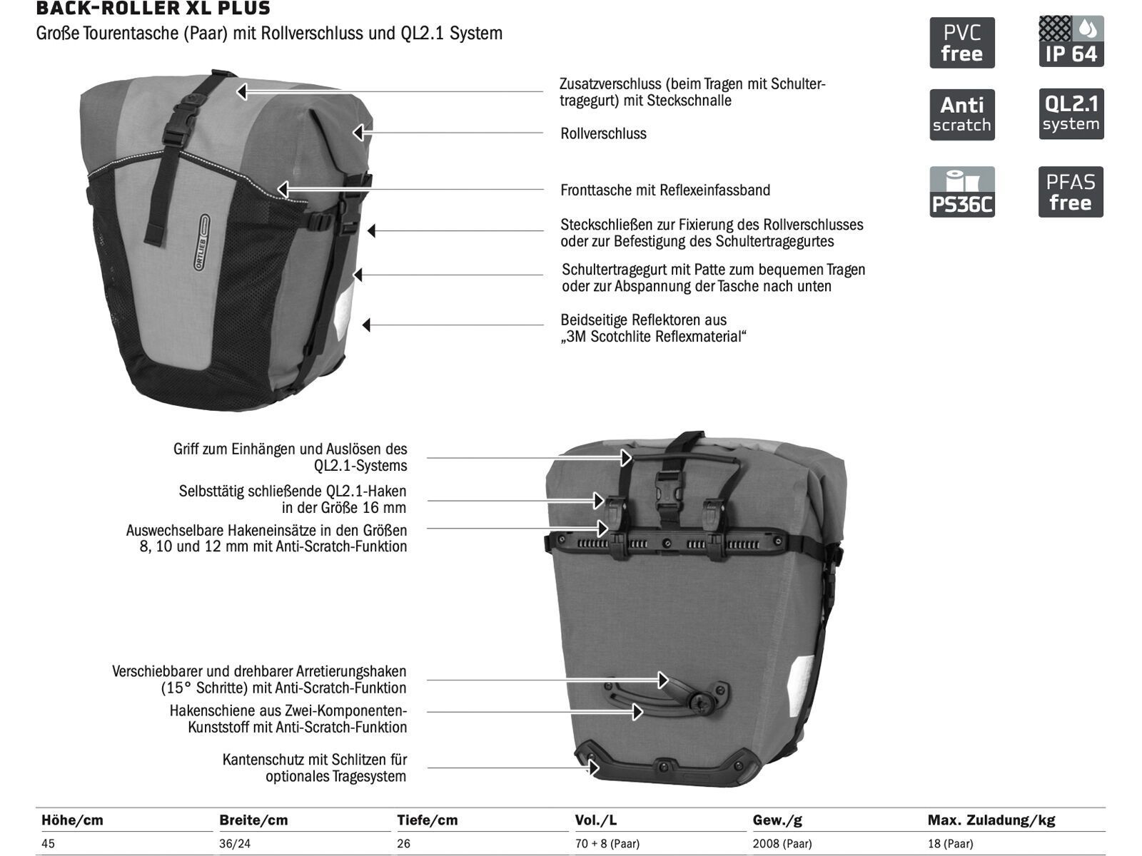 ORTLIEB Back-Roller XL Plus (Paar), granit-schwarz - Bild 9