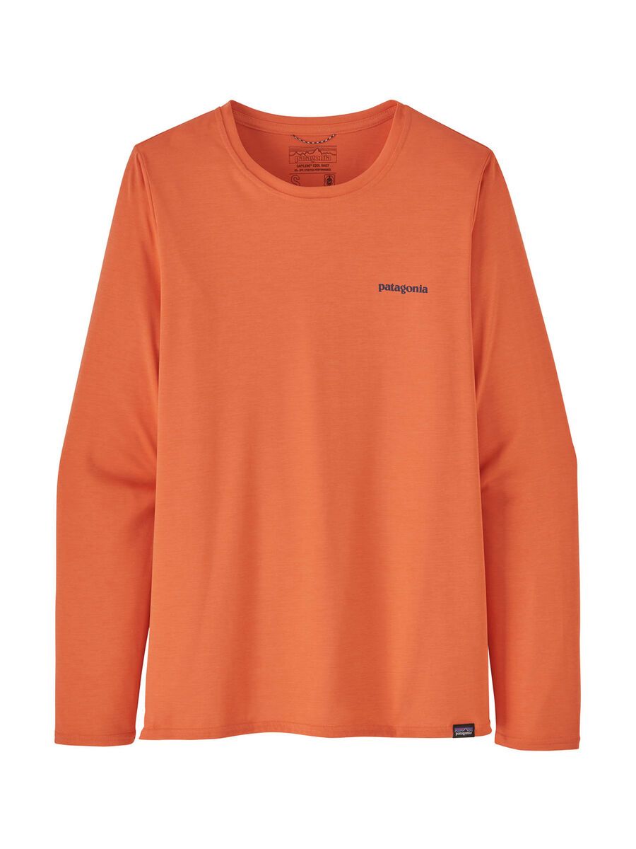 Patagonia Women's Long-Sleeved Capilene Cool Daily Graphic Shirt Boardshort Logo, tigerlily orange x-dye - Bild 2