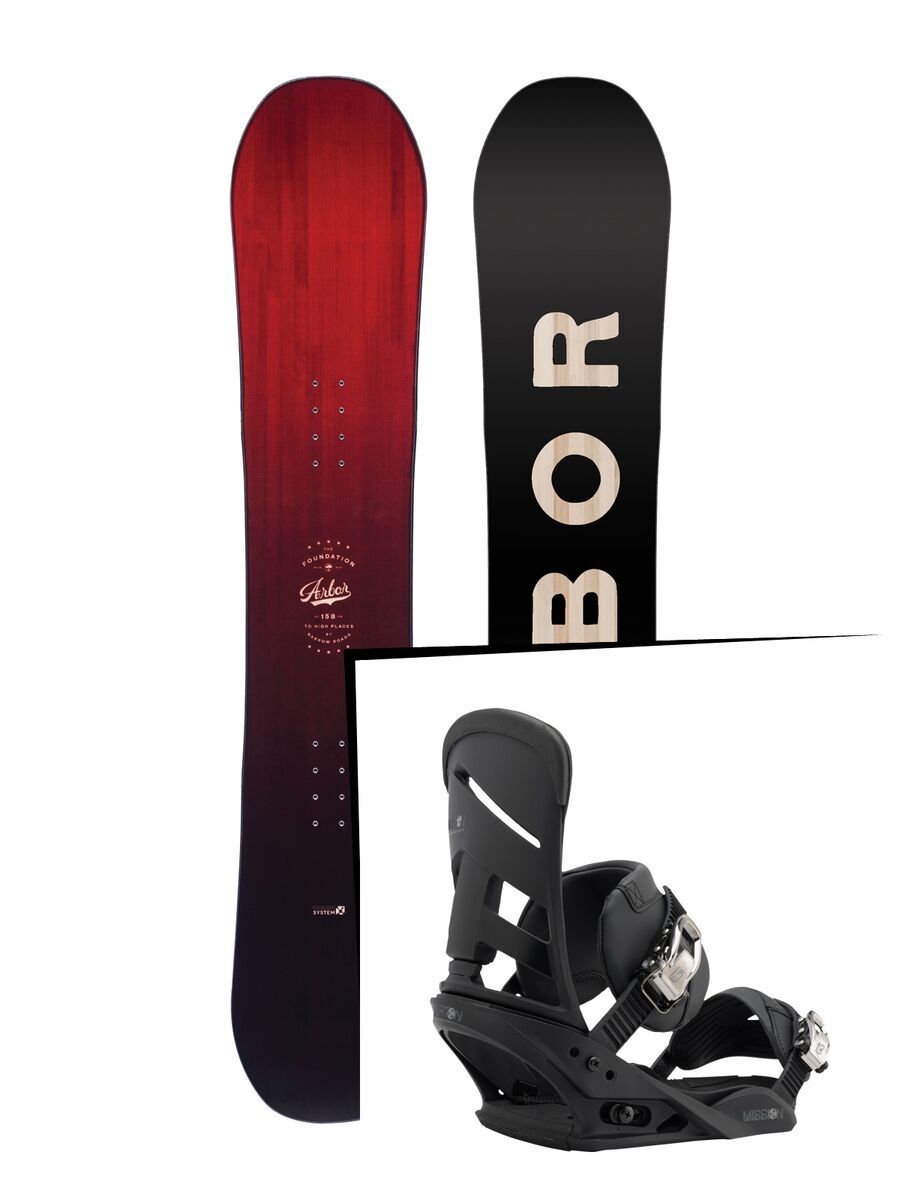Set: Arbor Foundation 2017 + Burton Mission 2017, black - Snowboardset - Bild 1