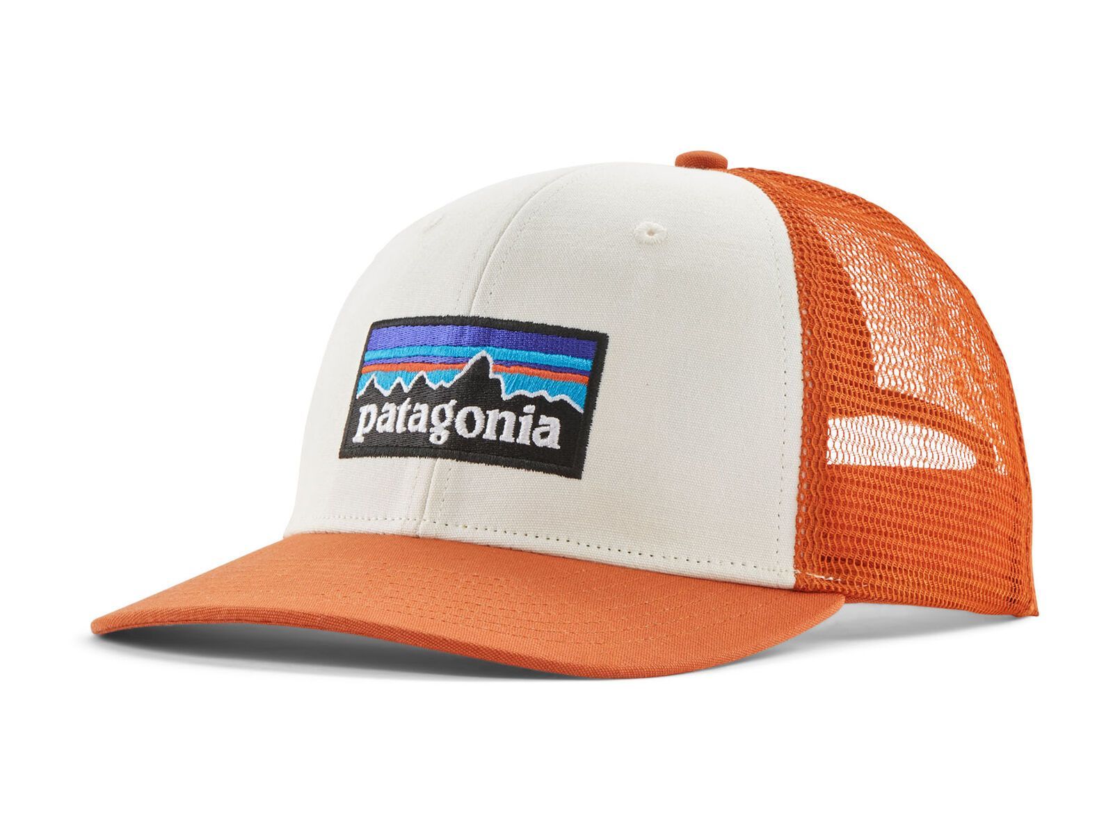 Patagonia P-6 Logo Trucker Hat, white w/redtail rust - Bild 1