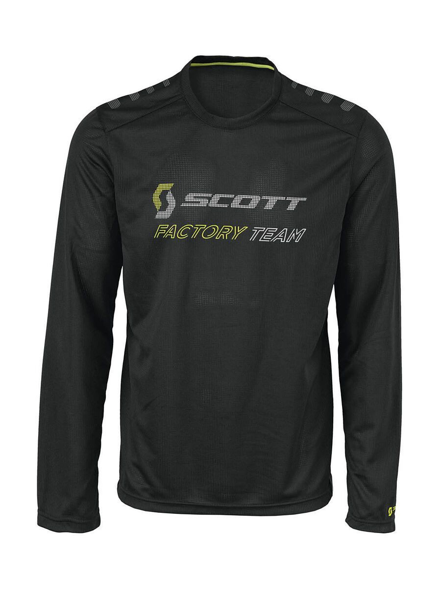 Scott Factory Team l/sl T-Shirt, black/lime green - Bild 1