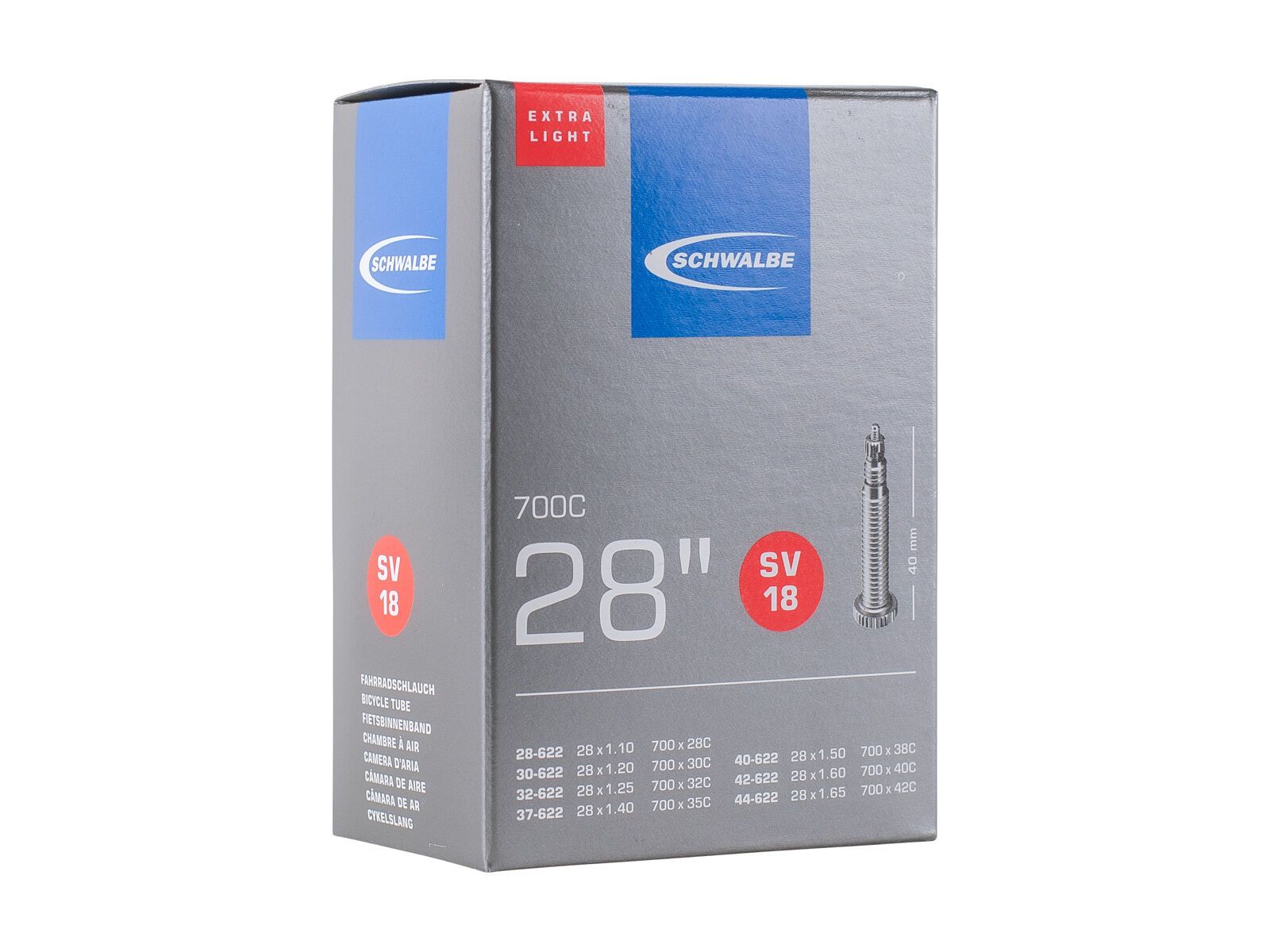 Schwalbe Schlauch SV 18 Extra Light - 28 x 1.10-1.65 / 700 x 28-42C - Bild 1