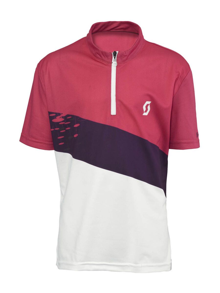 Scott Shirt Girls s/sl, rasp pink/wh - Bild 1