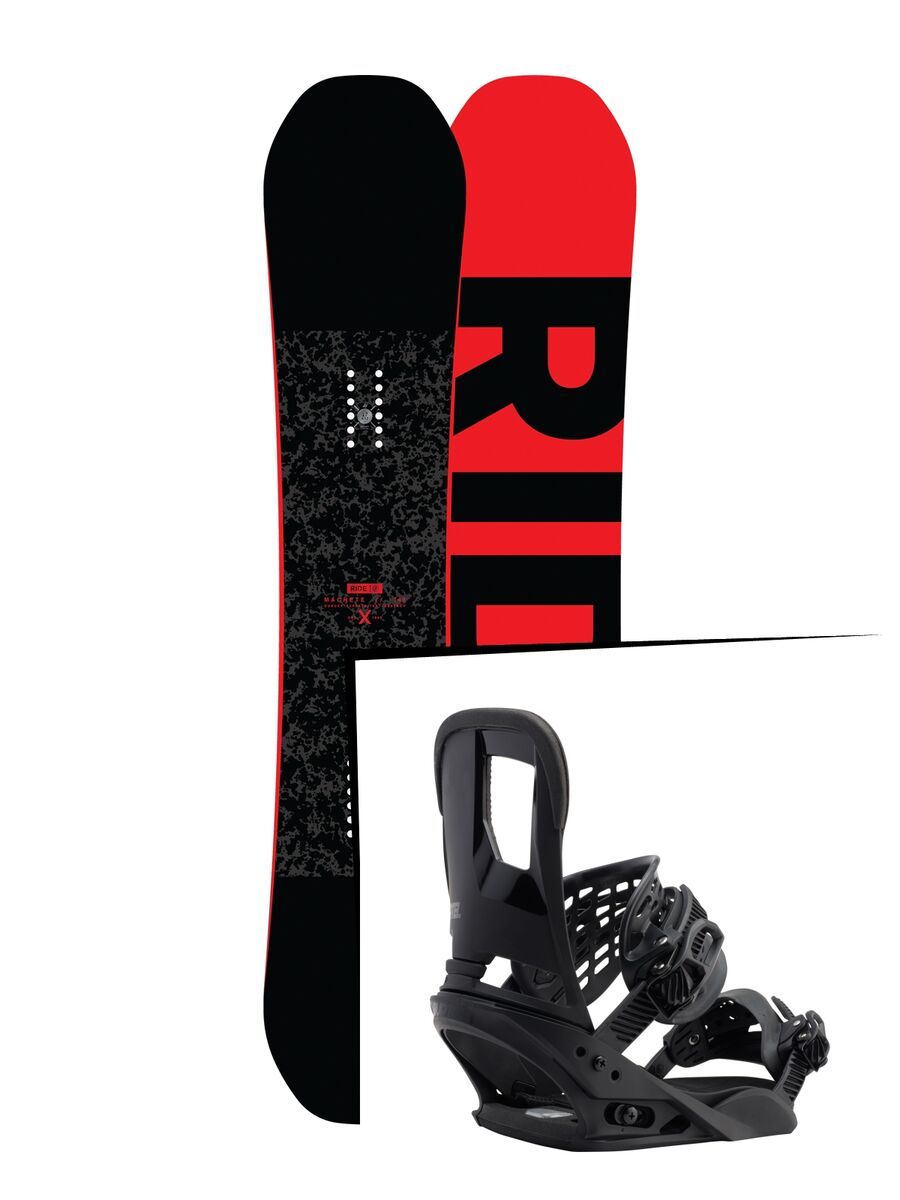 Set: Ride Machete 2017 + Burton Cartel 2017, black - Snowboardset - Bild 1