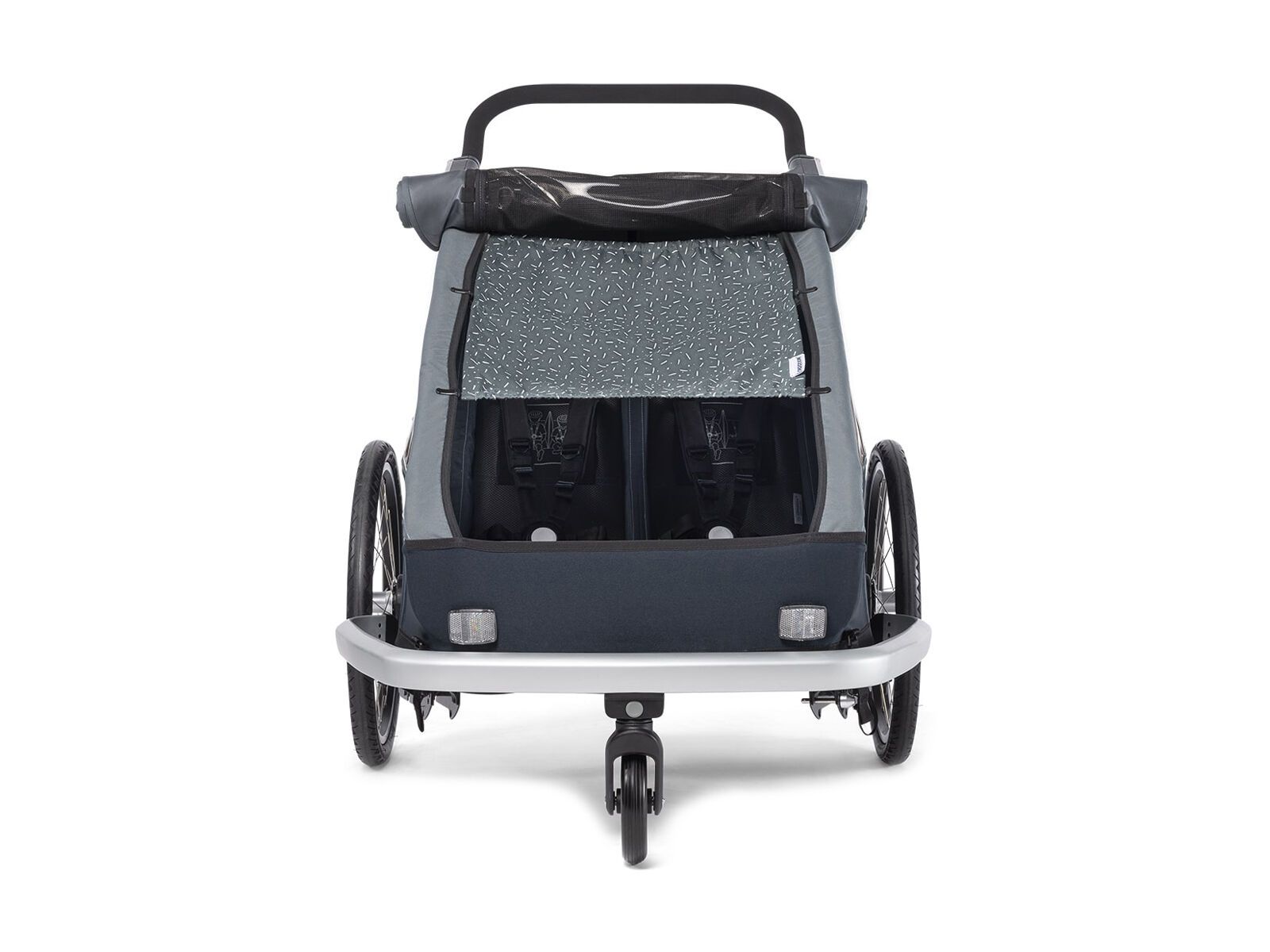Croozer Sonnenschutz für Kid Zweisitzer ab 2014, graphite blue/white - Bild 2