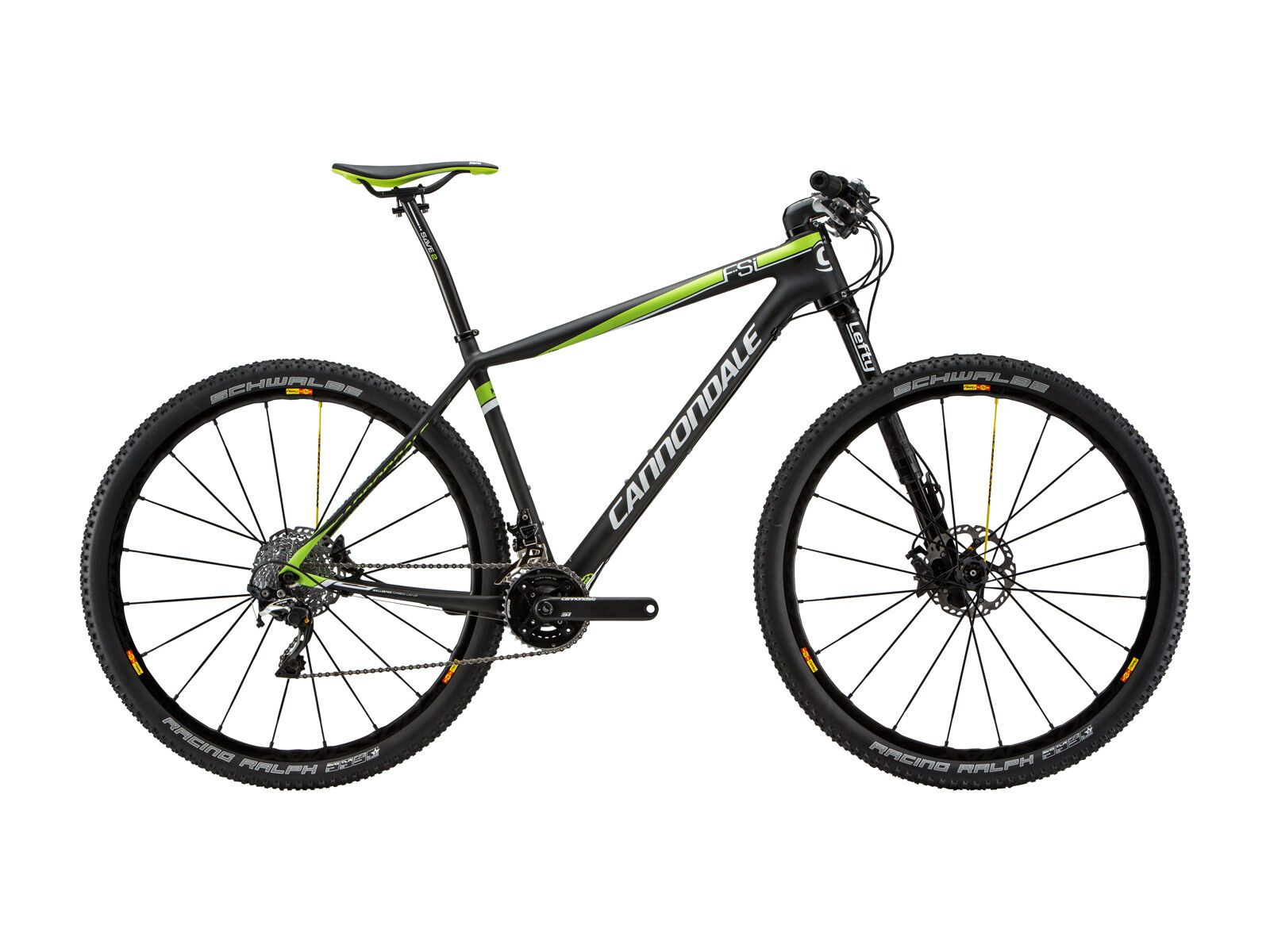 Cannondale F-Si Carbon 1, jet black with berzerker green and magnesium white, matte - Bild 1